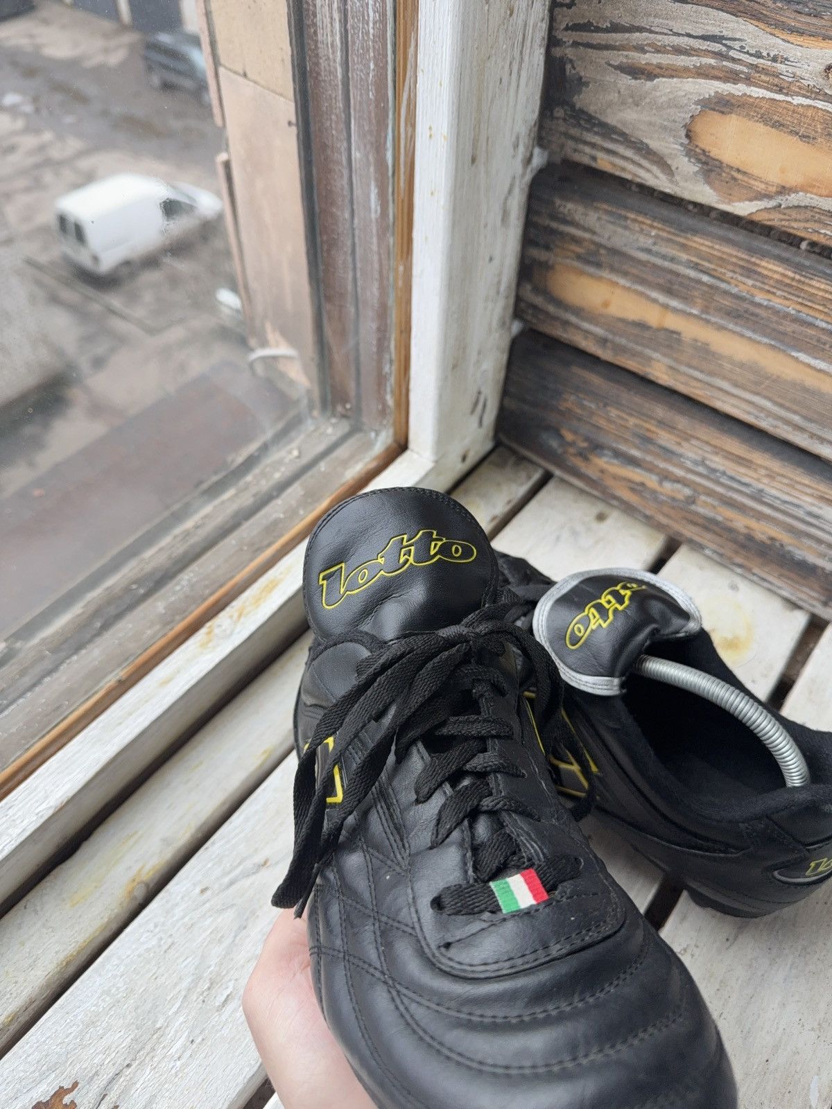 Lotto Sport Vntg Lotto Stadio 4000 FG Soccer Cleats Black Yellow Italy Size US 11 / EU 44 - 8 Thumbnail
