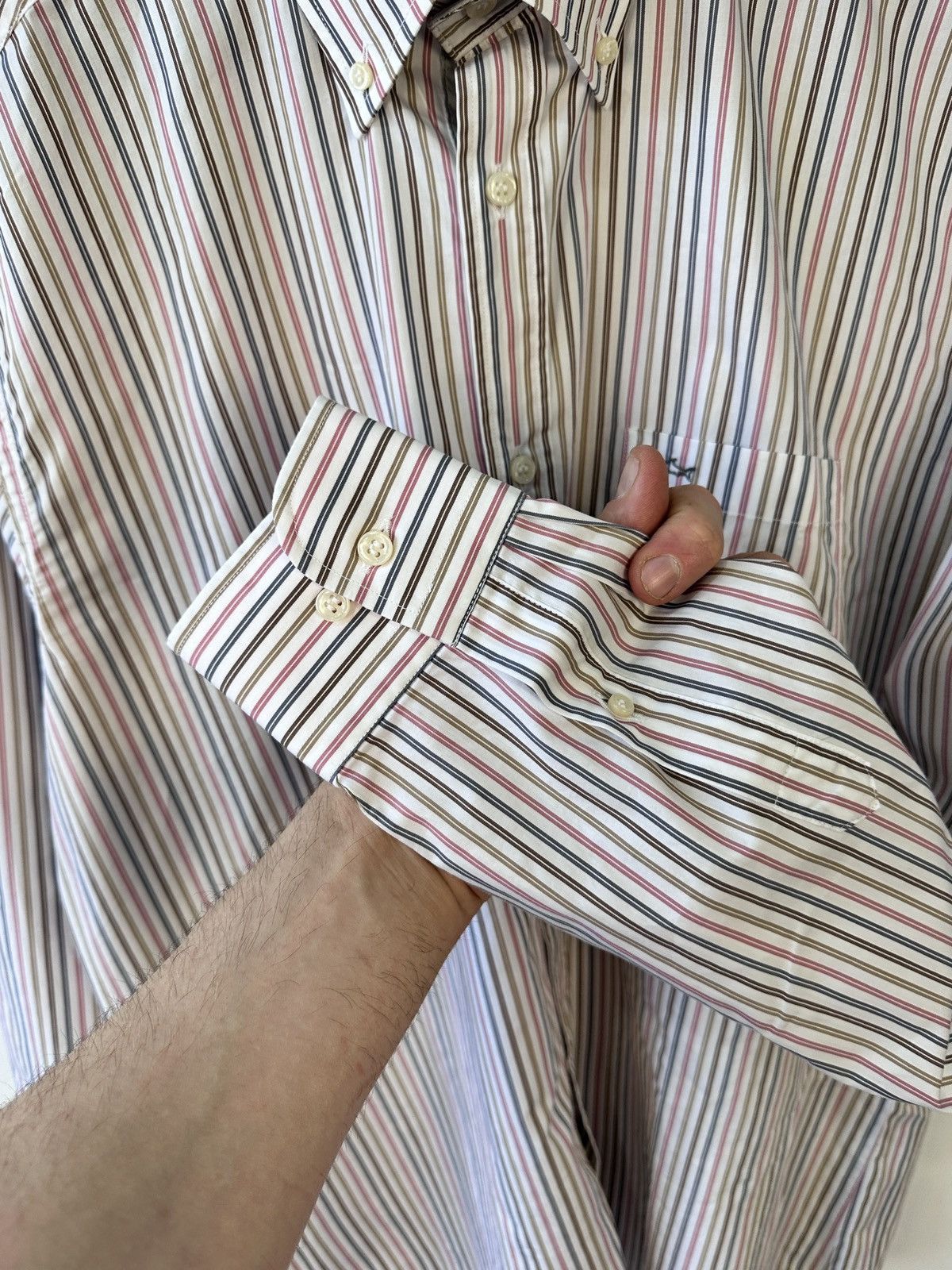 Paul & Shark Paul & Shark Yachting Shirt Size L 16.5 Pink Brown Striped Size US L / EU 52-54 / 3 - 10 Thumbnail