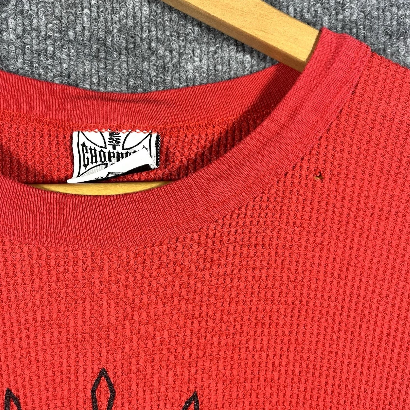 West Coast Choppers WEST COAST CHOPPERS Red Thermal Cotton Long Sleeve L Biker Graphic Vintage 90s Mens Shirt Size US L / EU 52-54 / 3 - 3 Thumbnail