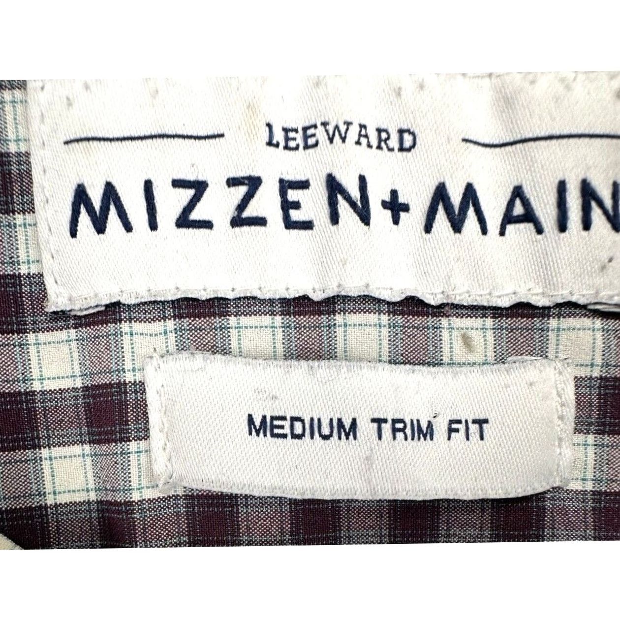 Mizzen+Main Mizzen+Main Button Up Shirt Casual Plaid Brown/White Mens Medium Regular Stretch Trim Fit Long Sleeve" Size US M / EU 48-50 / 2 - 5 Thumbnail