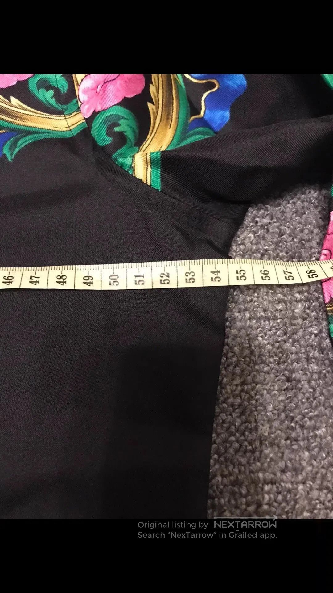 Versace Black XL Long Sleeve Floral Pattern Button-Up Shirt. Size US XL / EU 56 / 4 - 6 Thumbnail