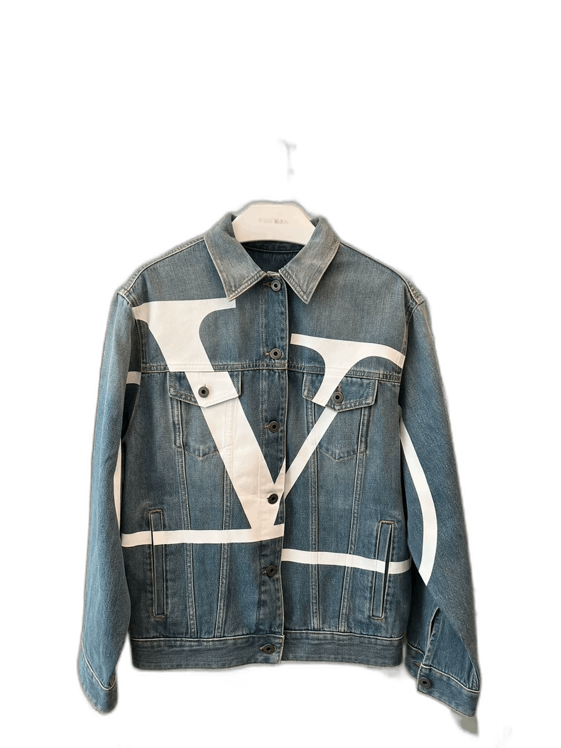 Valentino Valentino Denim Jacket with Distressed Design Size M / US 6-8 / IT 42-44 - 1 Thumbnail