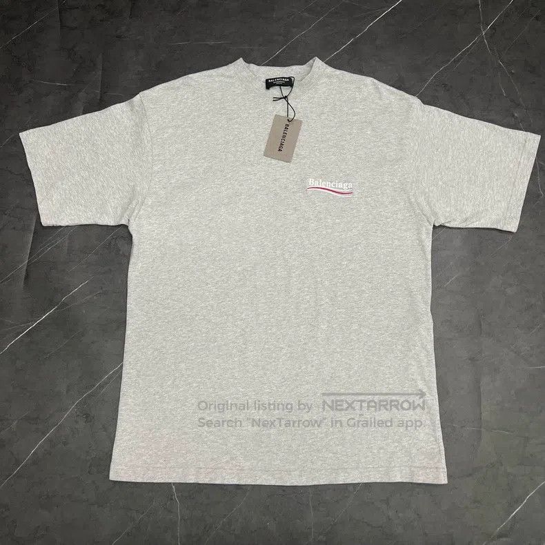 Balenciaga Balenciaga Embroidered Grey Coke Short Sleeve T-Shirt Size US S / EU 44-46 / 1 - 1 Thumbnail