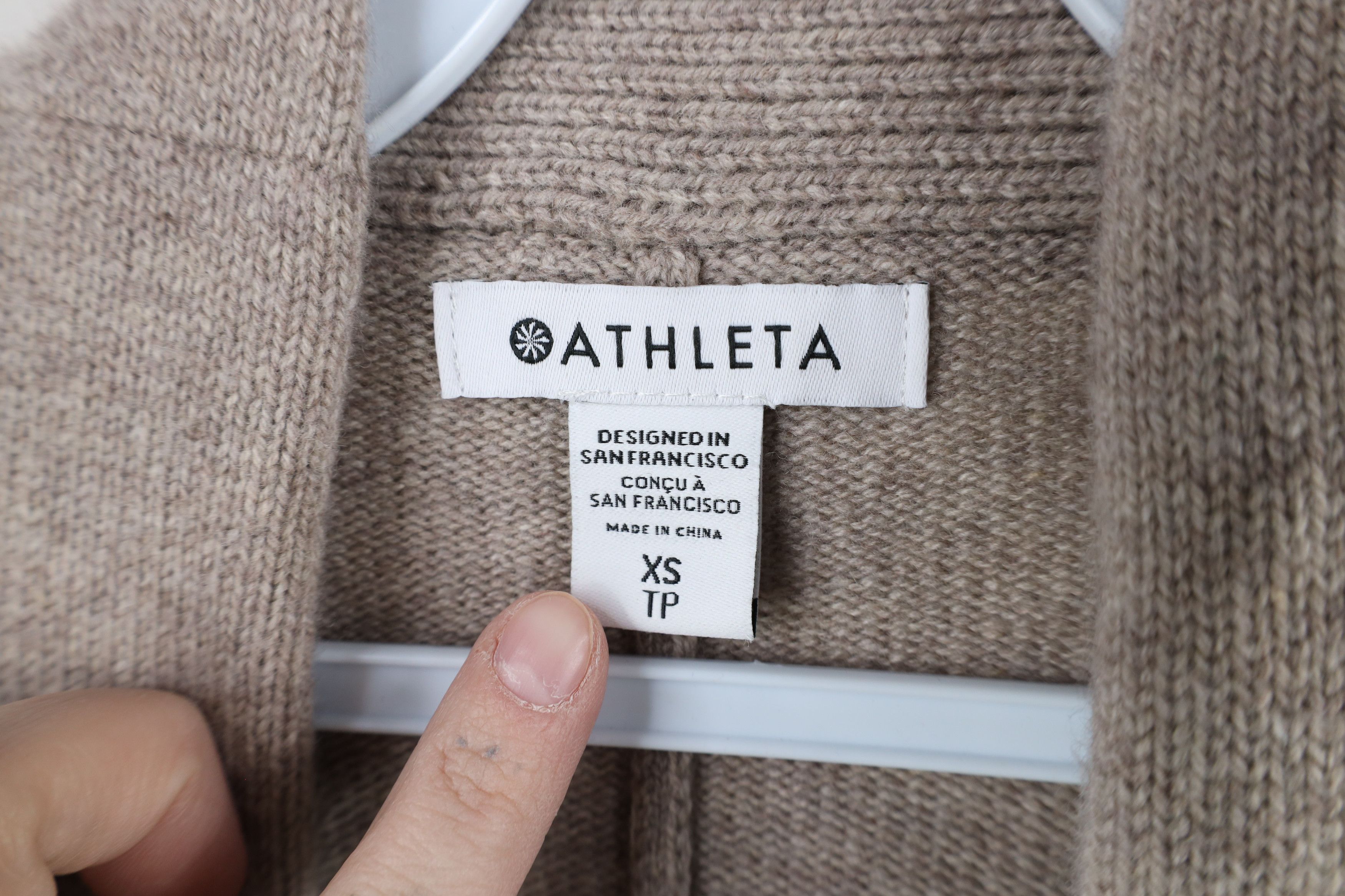 Athleta × Vintage Athleta Wool Cashmere Knit Wrap Open Front Cardigan Sweater Size XS / US 0-2 / IT 36-38 - 5 Thumbnail