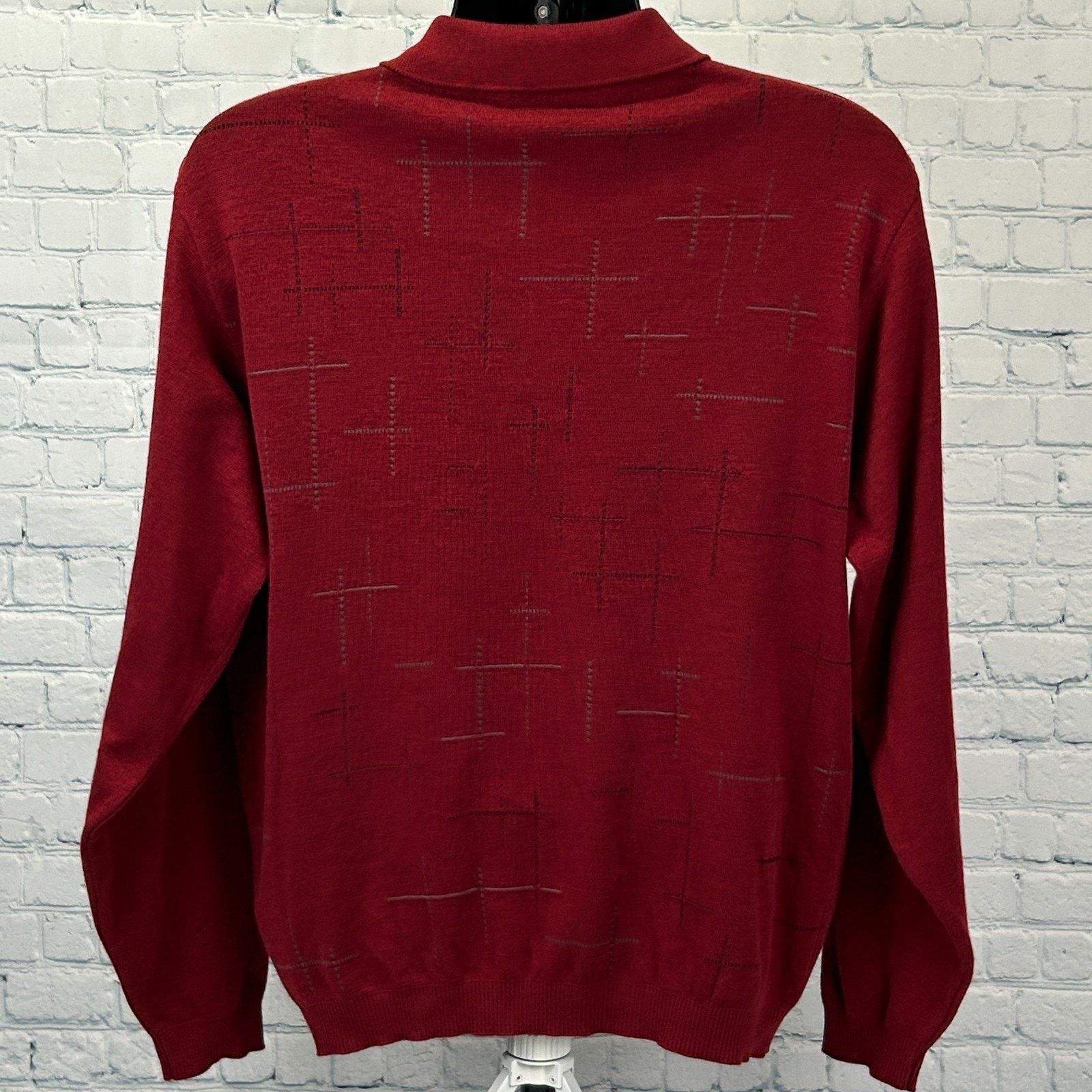 St. Croix Vintage 90s St Croix Shop Wool Blend Polo Sweater Red Large Size US L / EU 52-54 / 3 - 3 Thumbnail