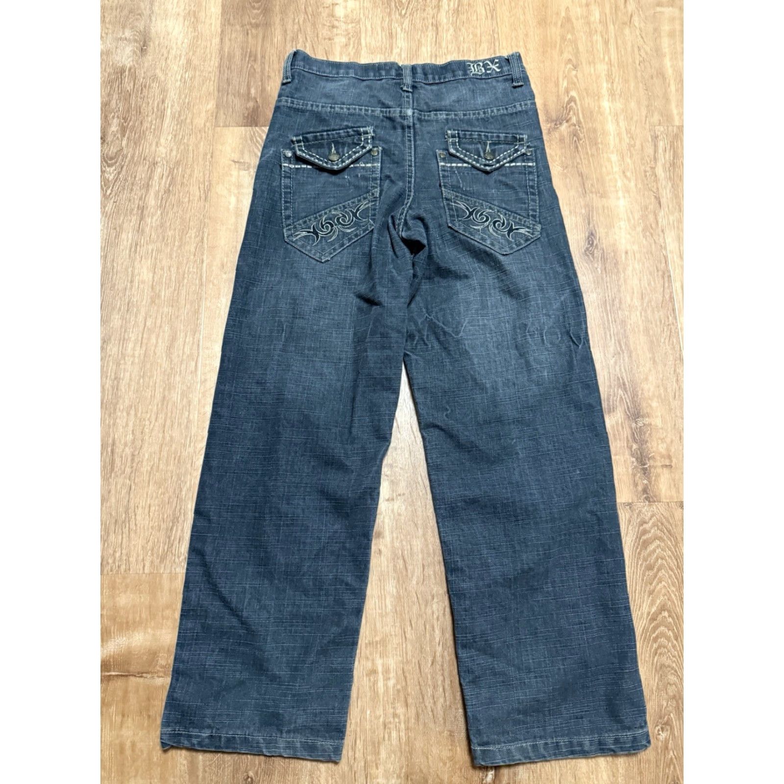 Express VINTAGE Brooklyn XPRESS Jeans 28x27 Boys 14 Embroidered Wide-Leg Edgy Streetwear Y2K Skater Mens? Size US 28 / EU 44 - 3 Thumbnail
