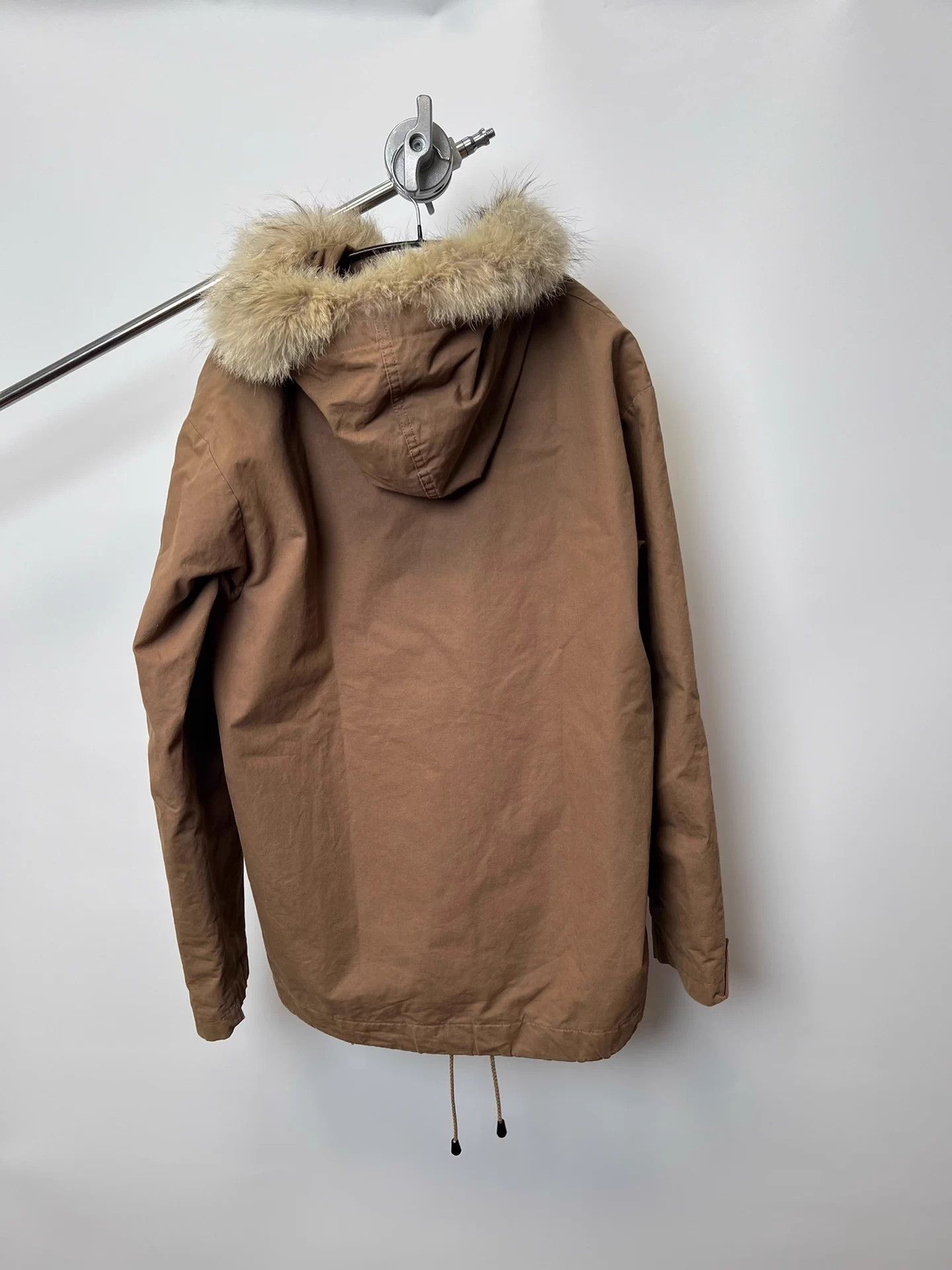A.P.C. A.P.C. Vintage Stand Collar Fur Half-Zip Cotton Hooded Coat Size US XS / EU 42 / 0 - 7 Thumbnail