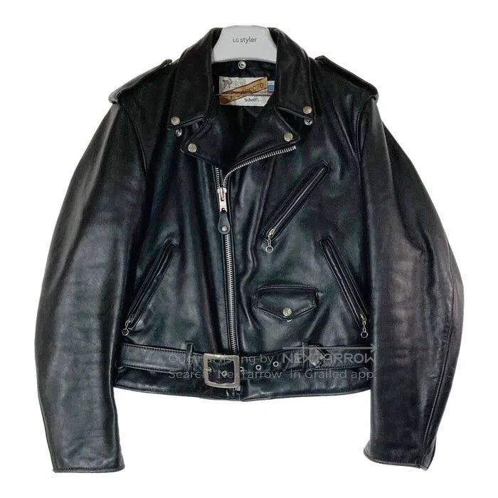 Schott Schott Cable-stayed leather jacket. Thick cowhide Size US XXS / EU 40 - 1 Thumbnail