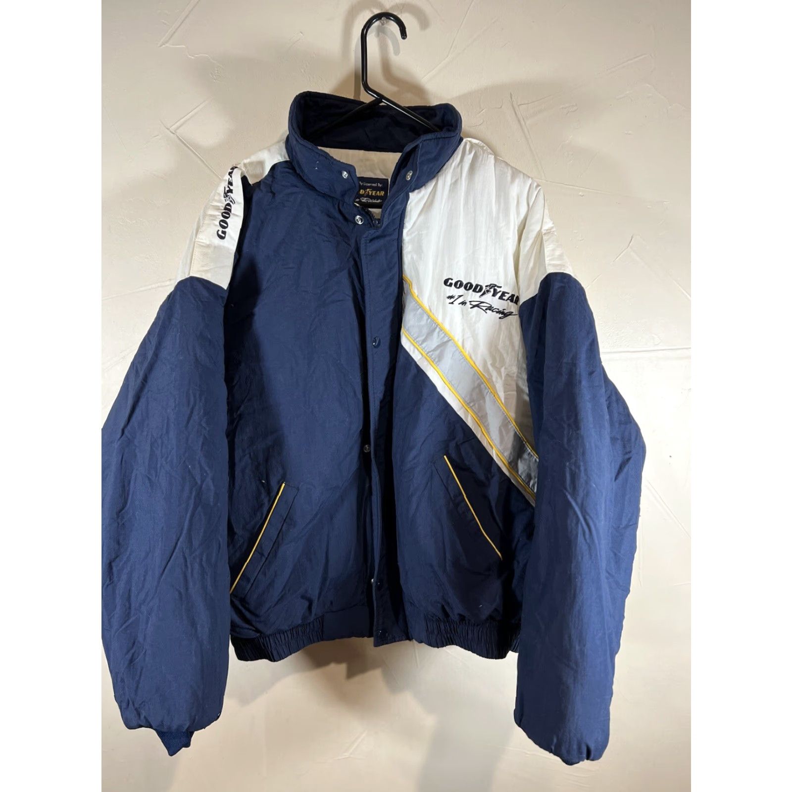 Vintage VINTAGE Goodyear Racing Puffer Jacket Men XL Blue USA 1990s Size US XL / EU 56 / 4 - 2 Thumbnail