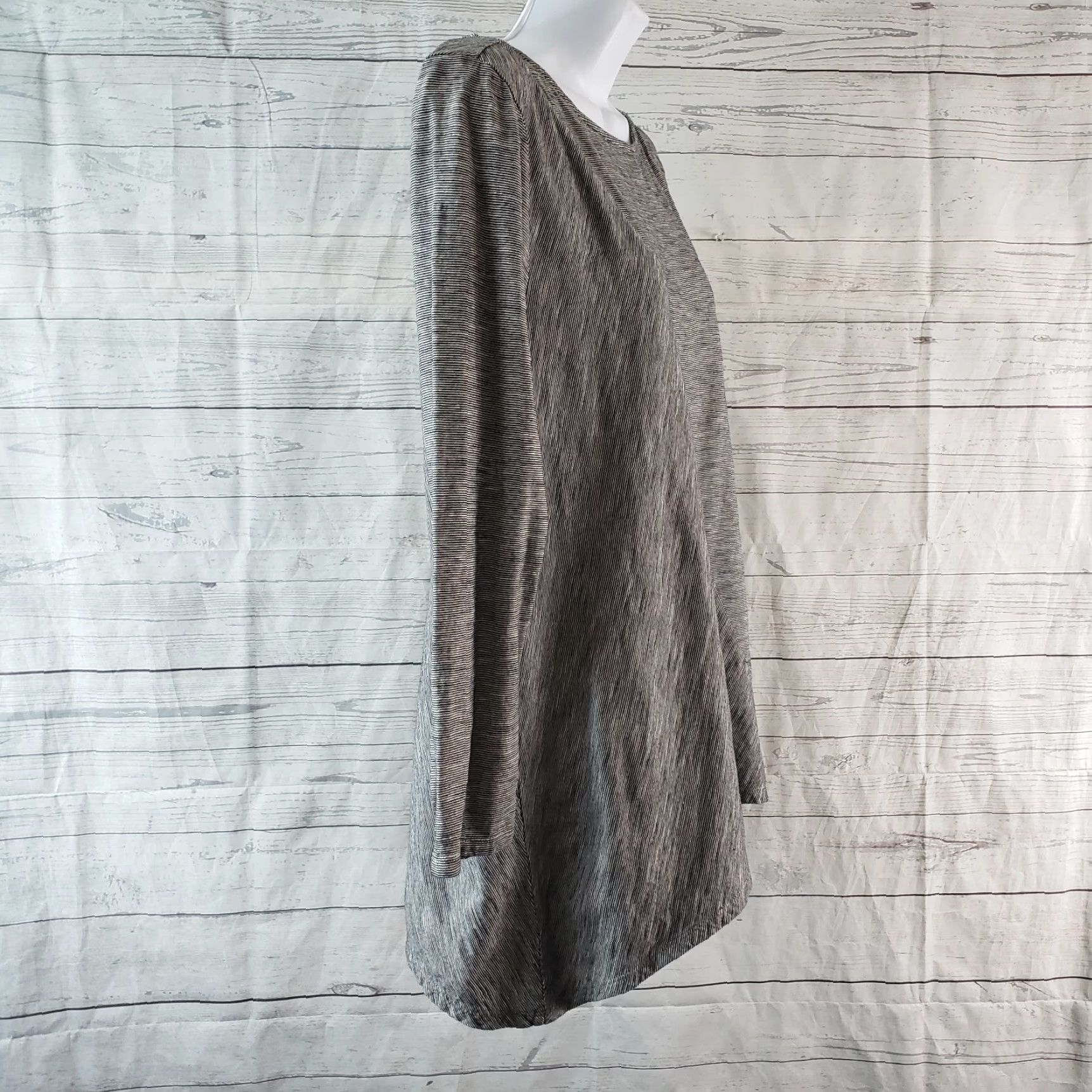 Vintage PureJill Womens Long Sleeve Top Blouse Size PL Petites Black Beige Cotton Shirt Womens Size L / US 10 / IT 46 - 3 Thumbnail
