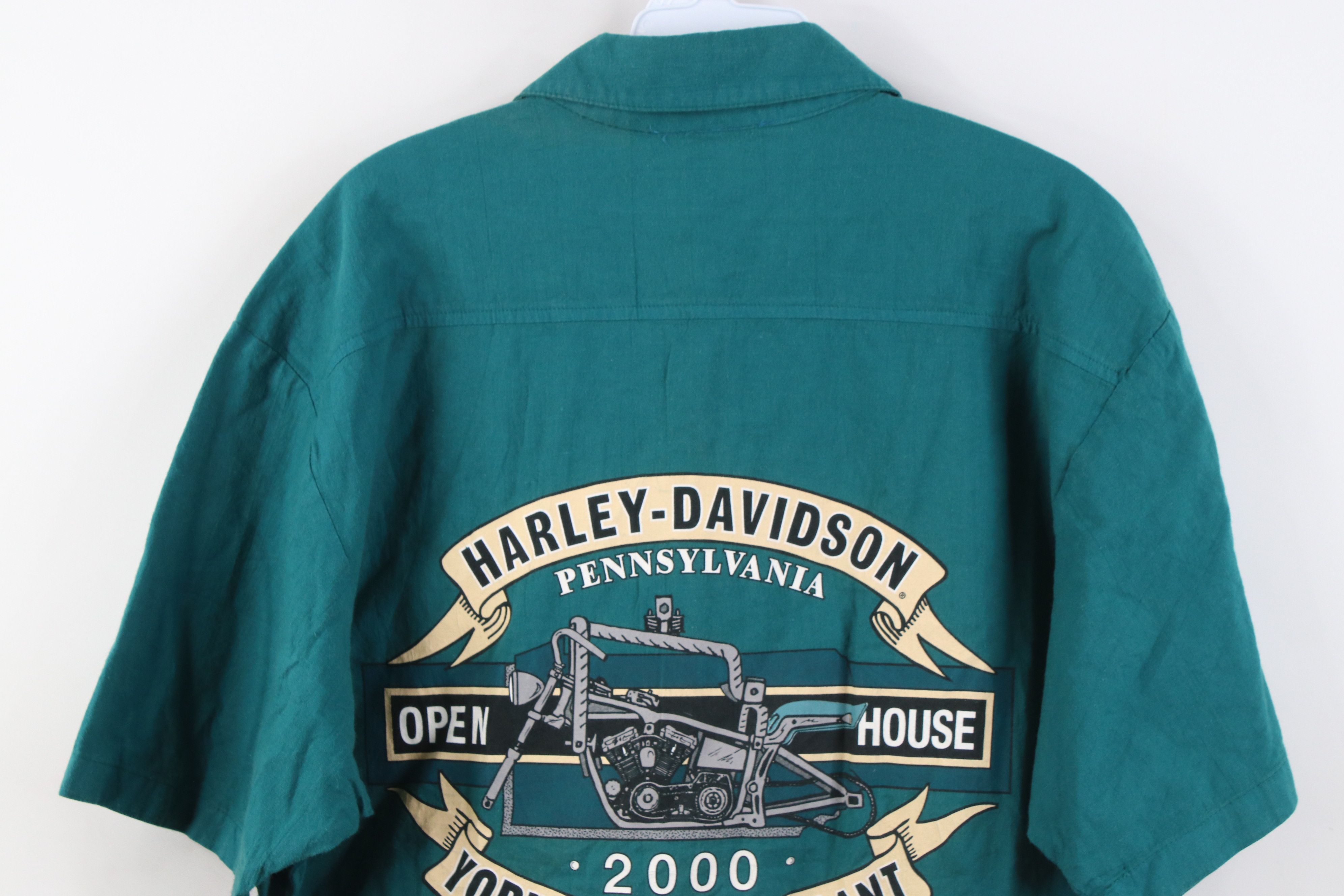 Harley Davidson Vintage Y2K 2000 Harley Davidson Assembly Plant Button Shirt Size US L / EU 52-54 / 3 - 13 Thumbnail
