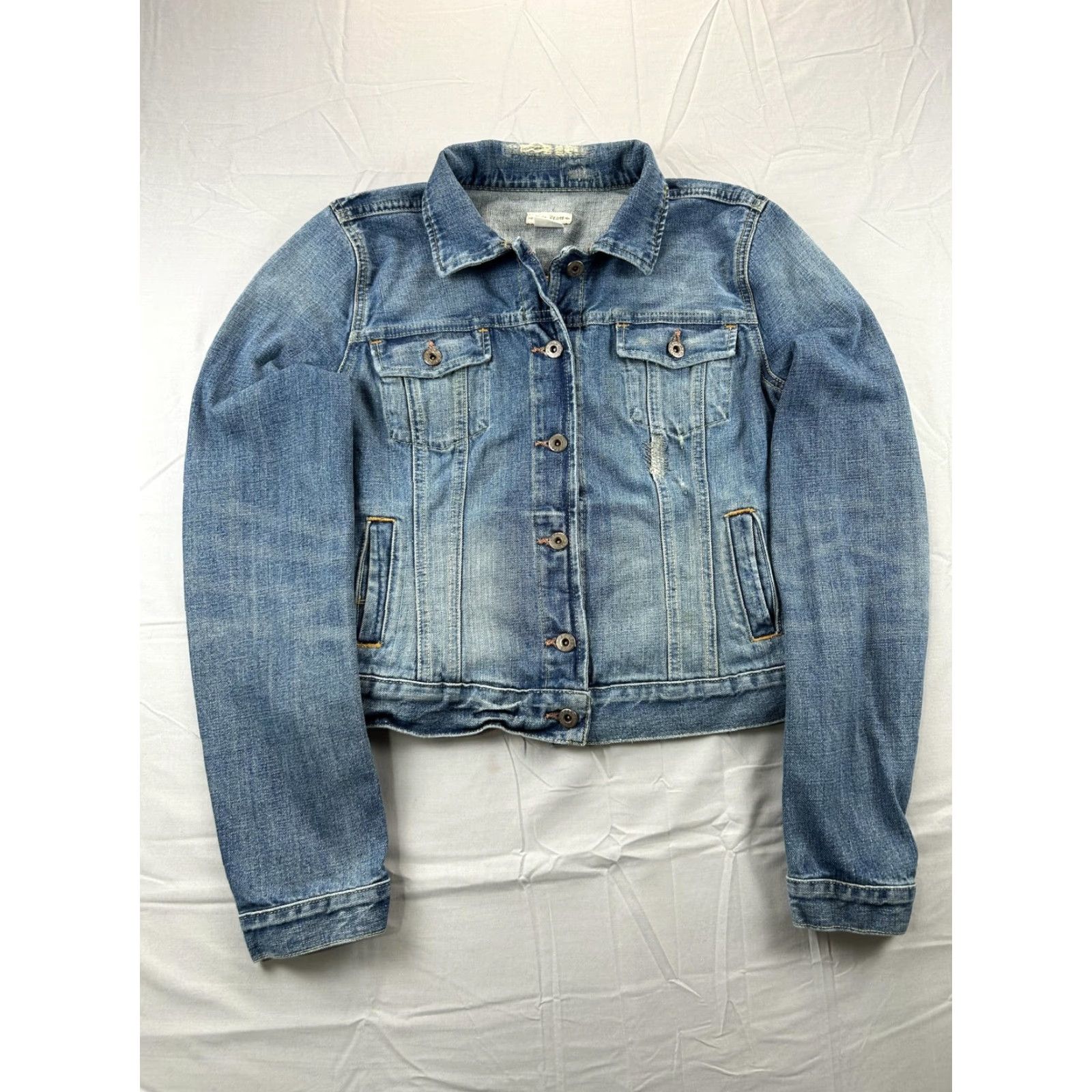 Ralph Lauren Polo Jeans Ralph Lauren Jacket Womens Large Blue Denim Trucker Crop Y2K Size 36" / US 14 / IT 50 - 3 Thumbnail