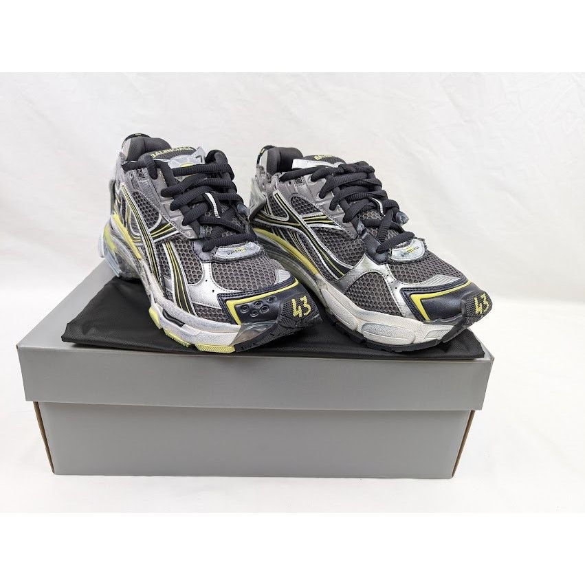 Balenciaga o1rshd1 Runner Mesh/Rubber/W Sneakers DK Grey/Yel/White Size US 10 / EU 43 - 11 Thumbnail