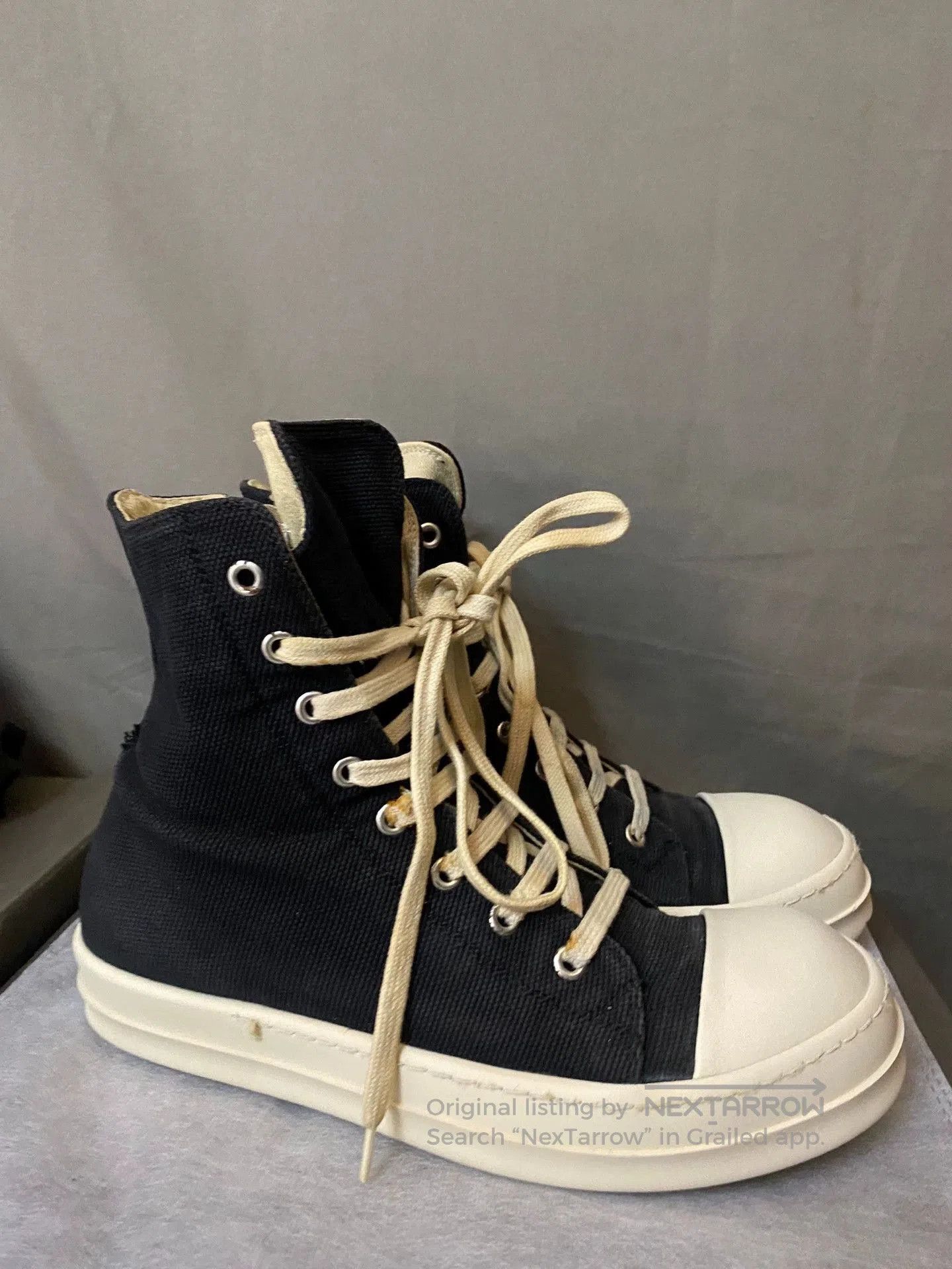 Rick Owens rick owens复线帆布大匡威高筒鞋. Size US 7 / EU 40 - 3 Thumbnail