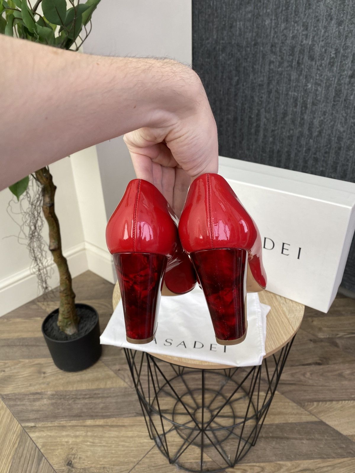 Casadei Casadei Red Patent Leather Pumps Heel Designer High Heels Size US 9 / IT 39 - 14 Thumbnail
