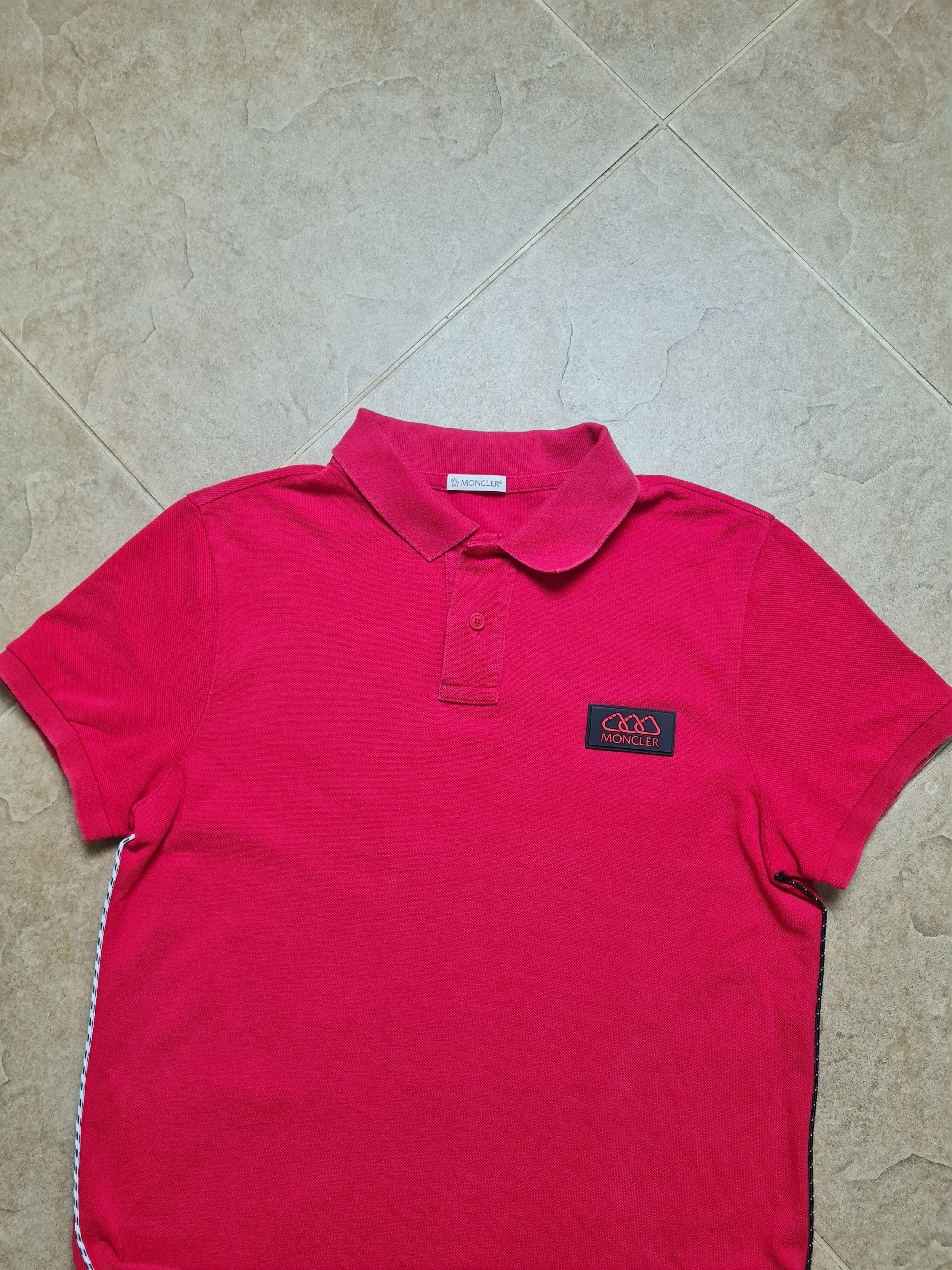 Moncler Mens T-Shirt MONCLER Logo Patch Polo Shirt In Red Size S Size US S / EU 44-46 / 1 - 11 Thumbnail