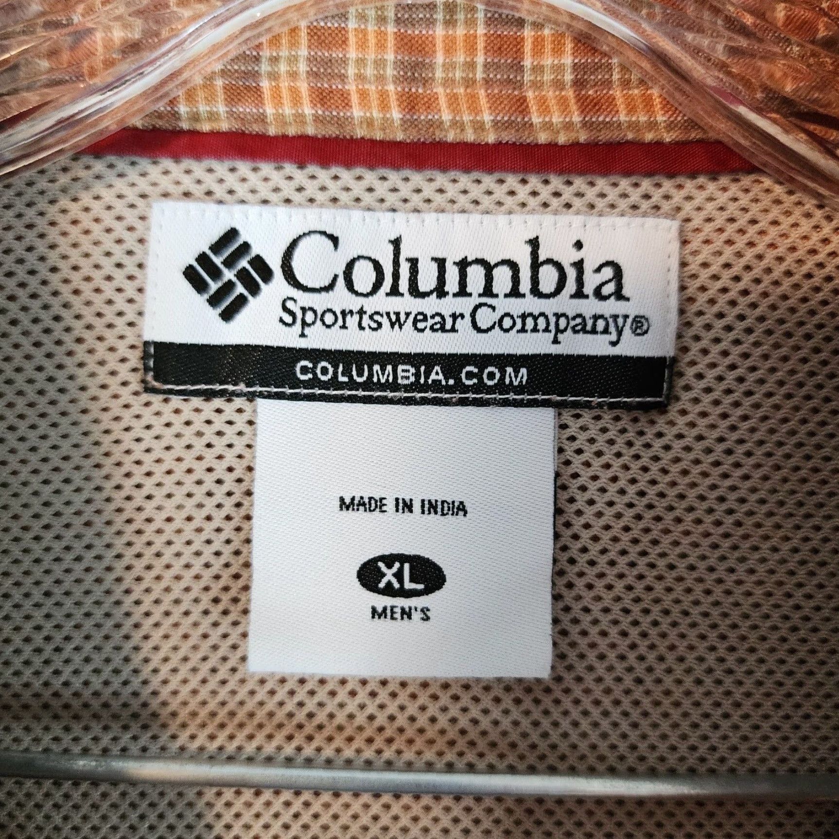 Vintage COLUMBIA Men's Orange Checkered Short Sleeve Button-Up Shirt XL Size US 36 / EU 52 - 5 Thumbnail