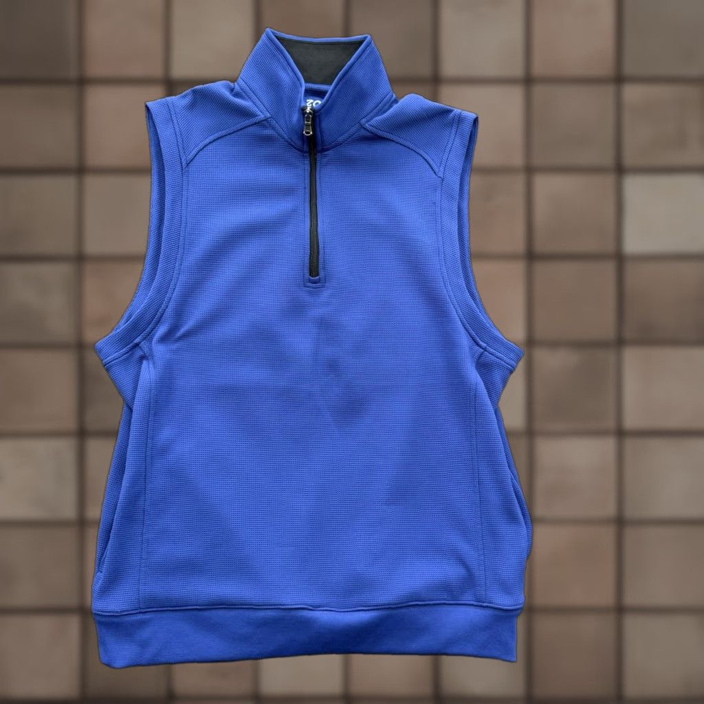 Izod IZOD Vest Men Large Blue Polyester Golf Windbreaker Full Zip Pockets Outdoor Athletic Shirt Size US L / EU 52-54 / 3 - 1 Thumbnail