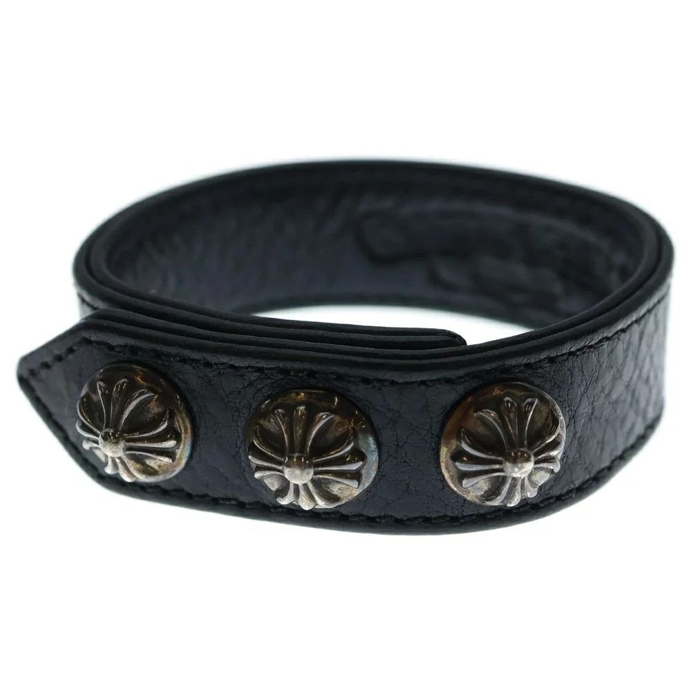 Chrome Hearts CHROME HEARTS 3 BUTTON 2 SNAP LEATHER BRACELET