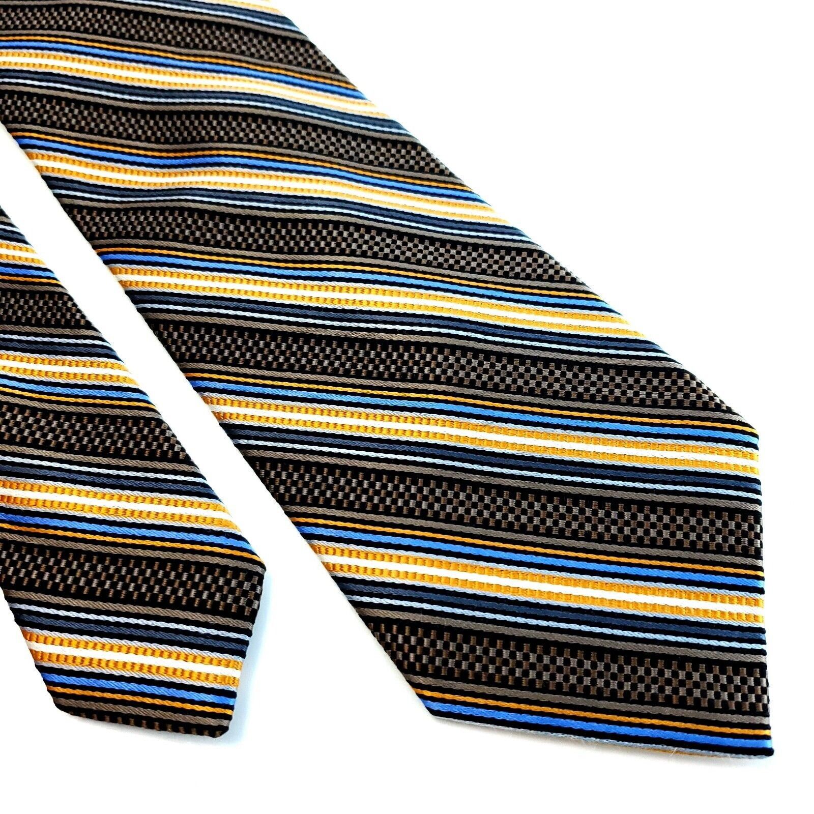 Jos. A. Bank Jos A Bank Signature Gold Striped Brown Orange Blue Woven Si Size ONE SIZE - 1 Thumbnail