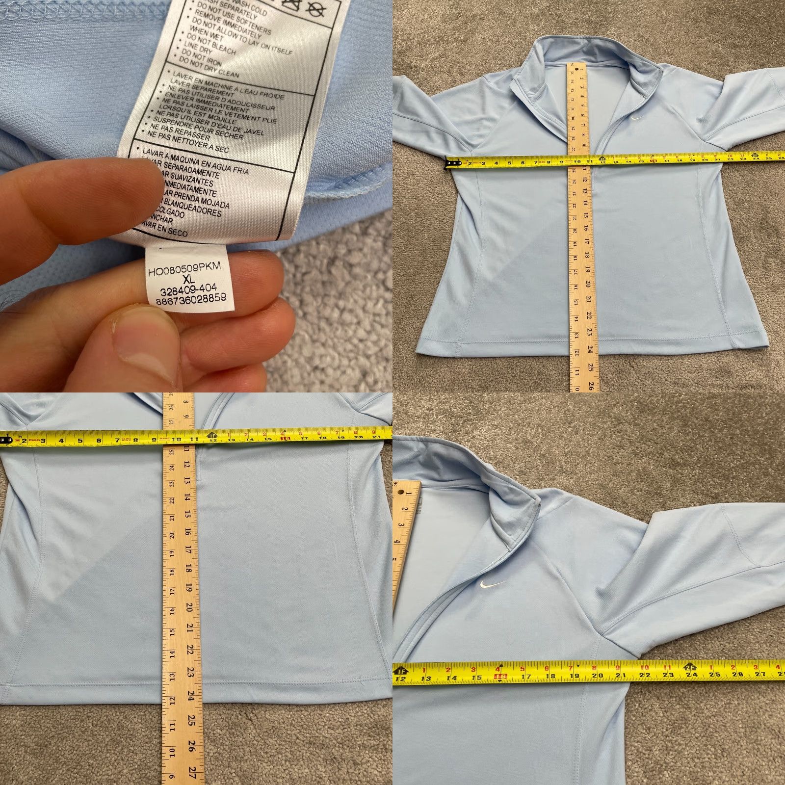 Nike Nike Performance Dri-Fit 1/2 Zip Active Jacket Womens XL Light Blue Athletic Run Size XL / US 12-14 / IT 48-50 - 8 Thumbnail