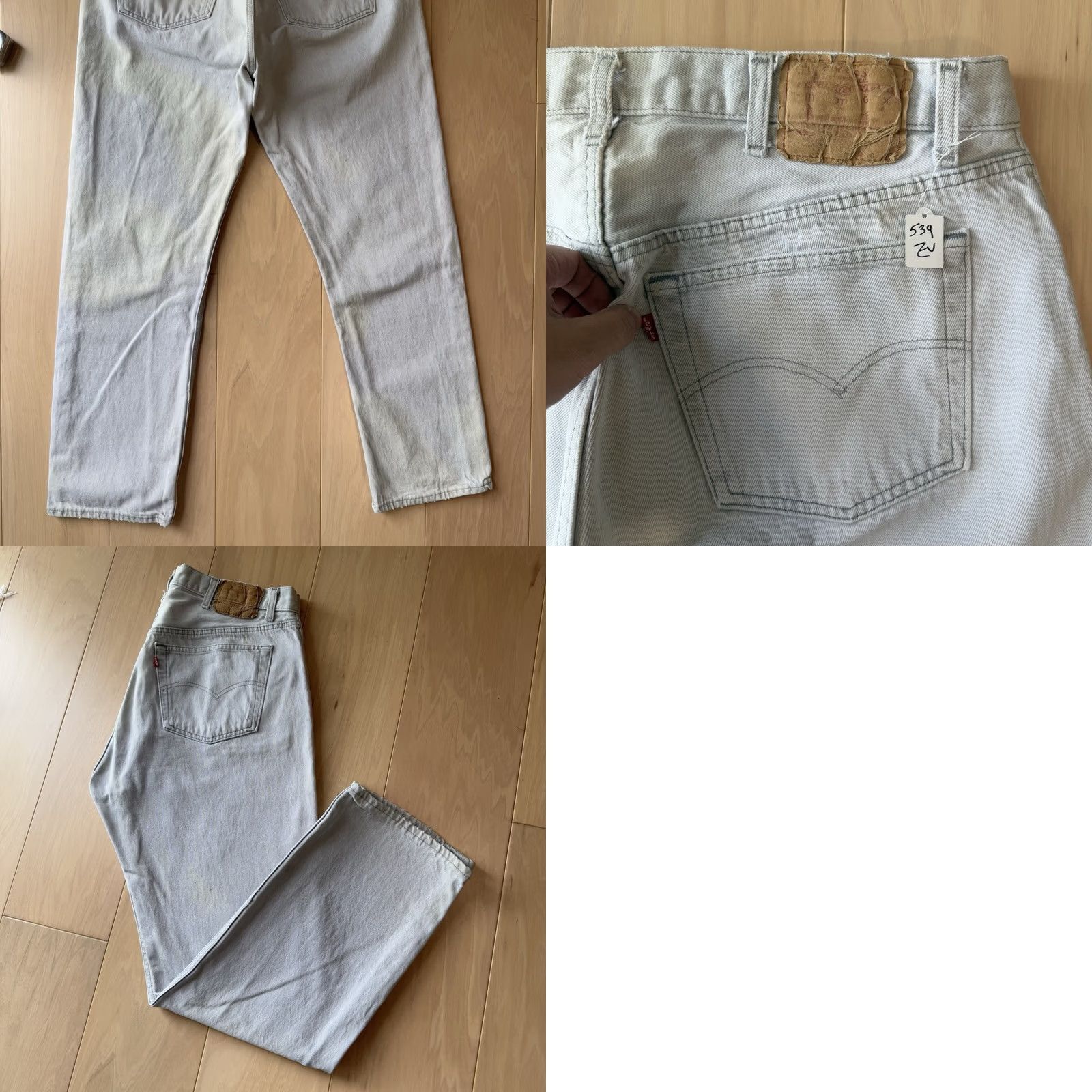 Levi's VINTAGE Levis 501 Jeans 37 Gray Light Wash 80s Made in USA Workwear Non Selvedge Size US 37 - 8 Thumbnail