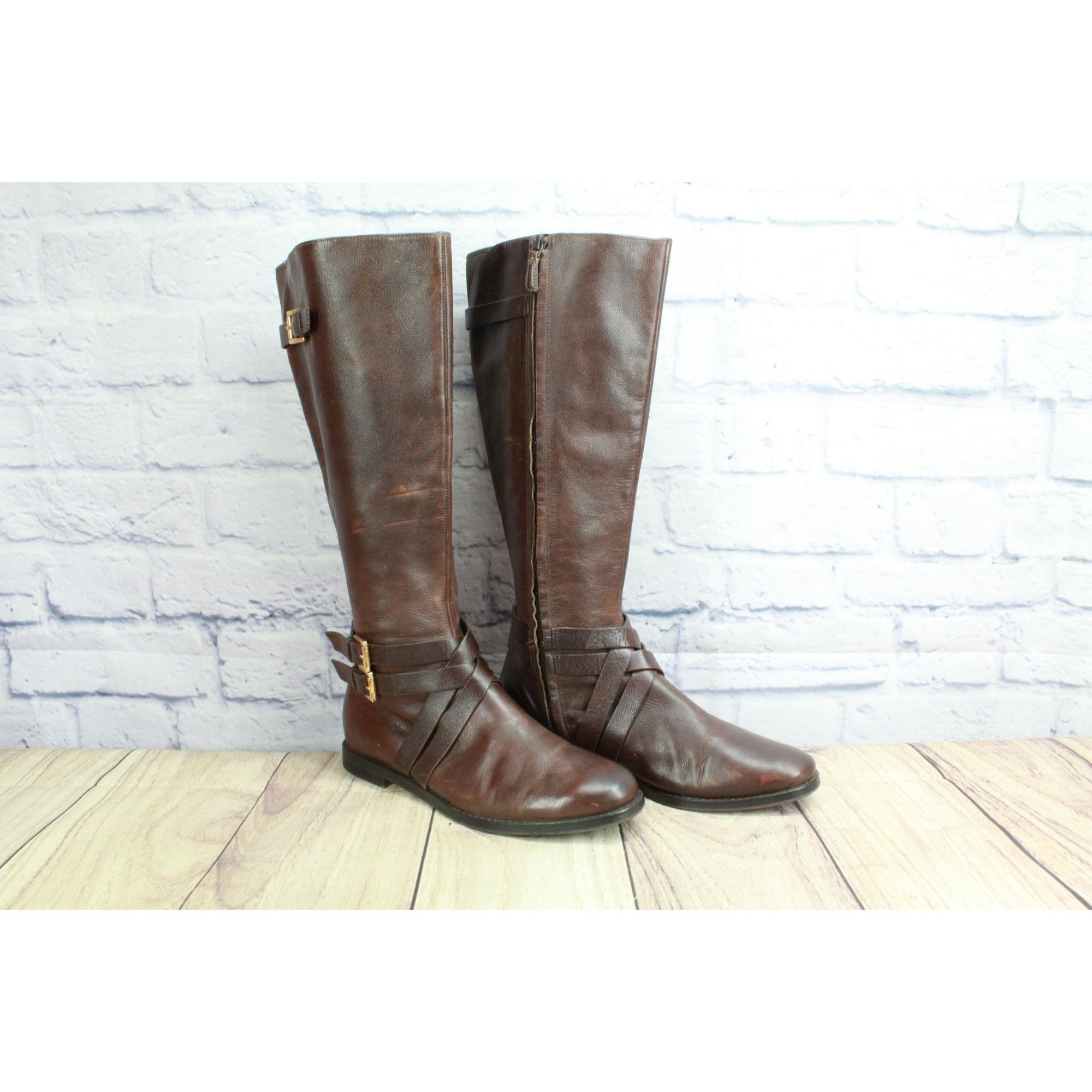 Cole Haan × Leather Cole Haan Leather Distressed Knee High Boots Size 7.5 B Size US 7.5 / IT 37.5 - 3 Thumbnail