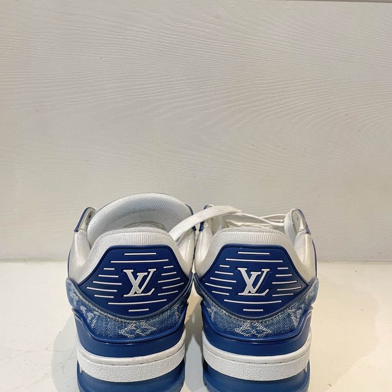 Louis Vuitton Louis Vuitton Denim Leather Low-Top Trainers -2508 Size US 9.5 / EU 42-43 - 3 Thumbnail