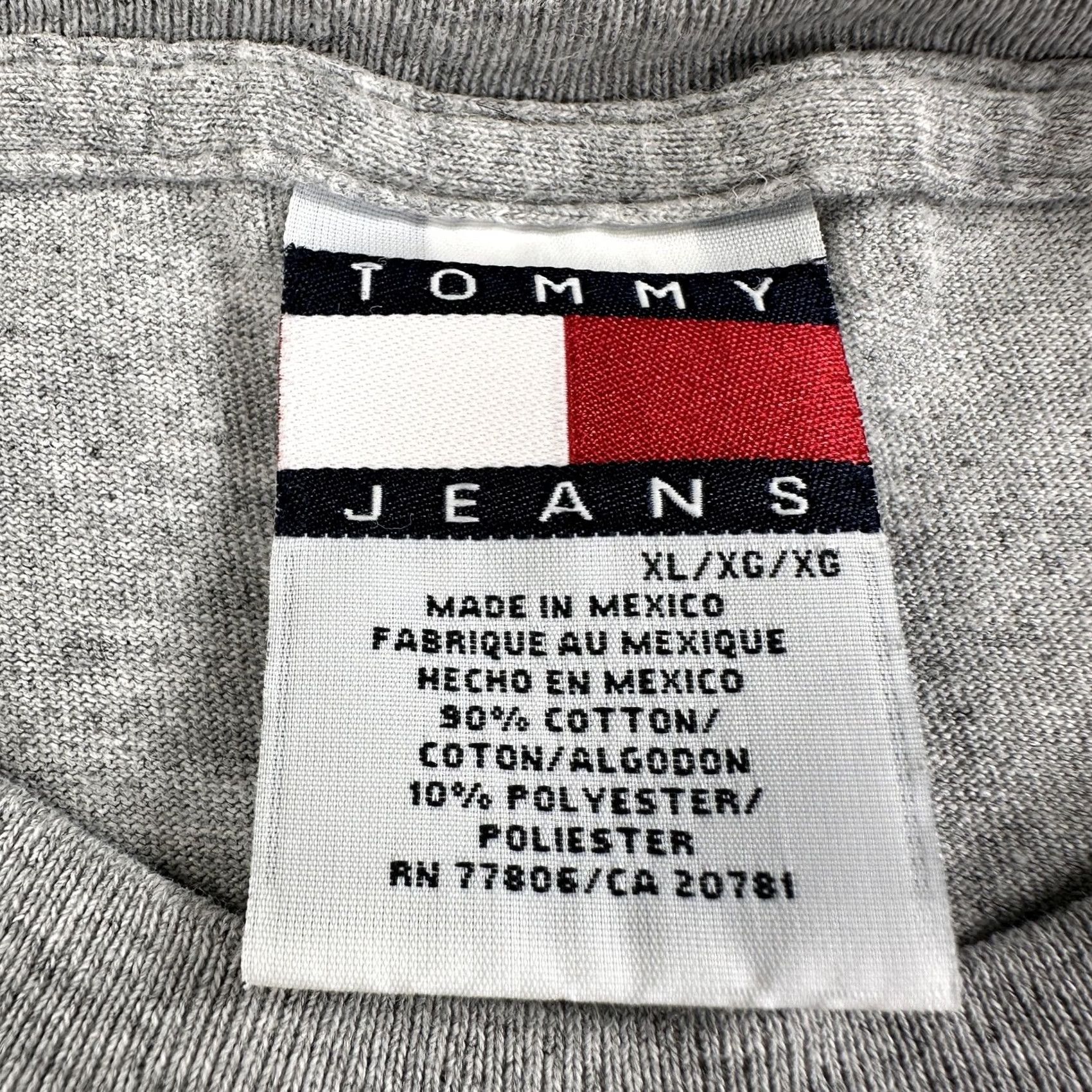 Logo 7 VINTAGE? No. Tommy Jeans Shirt Mens XL Gray Embroidered Logo Graphic Tee Short Sleeve Size US XL / EU 56 / 4 - 3 Thumbnail