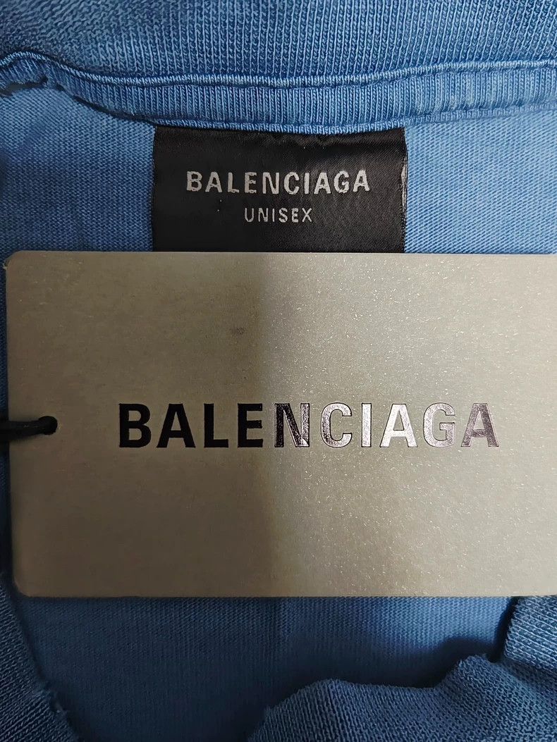 Balenciaga Balenciaga 23fw Haze Blue Tape Tape Tape Made Old Short Sle Size US XS / EU 42 / 0 - 4 Thumbnail