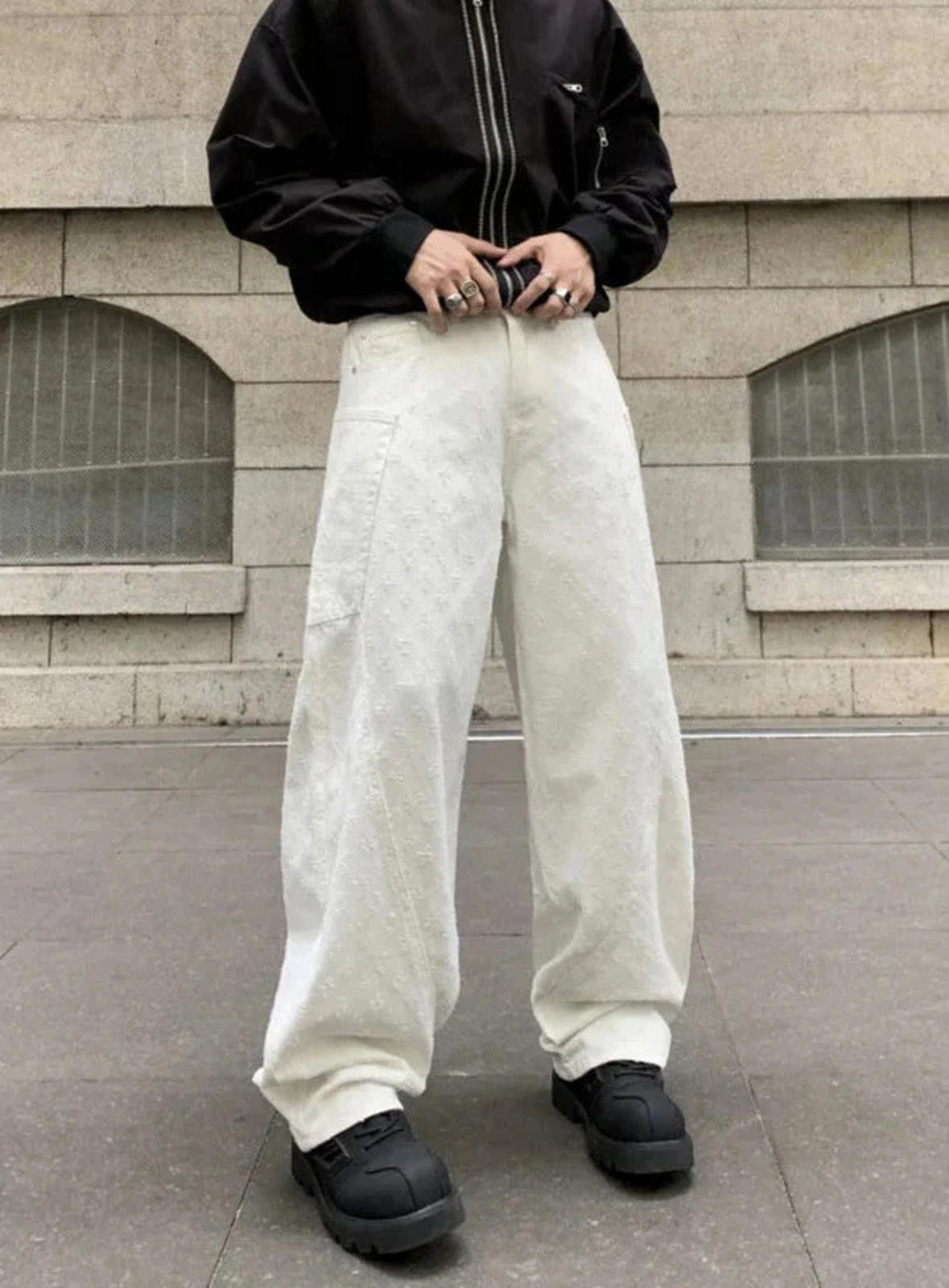 Other Relaxed Jacquard Wide Leg Jeans Size US 32 / EU 48 - 2 Thumbnail