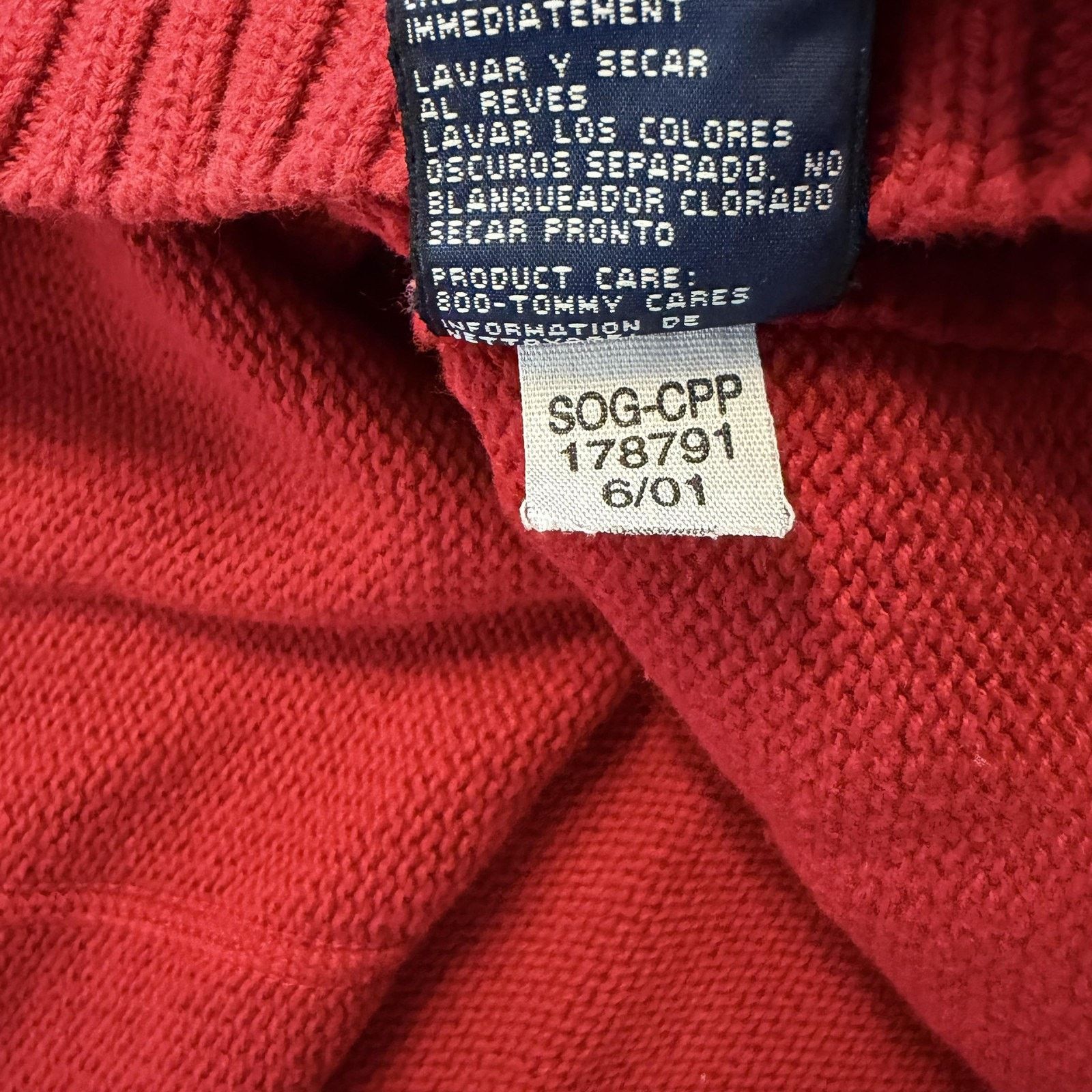 Tommy Jeans Vtg Tommy Jeans Sweater Mens Large Red Hilfiger Pullover Y2K Size US L / EU 52-54 / 3 - 7 Thumbnail