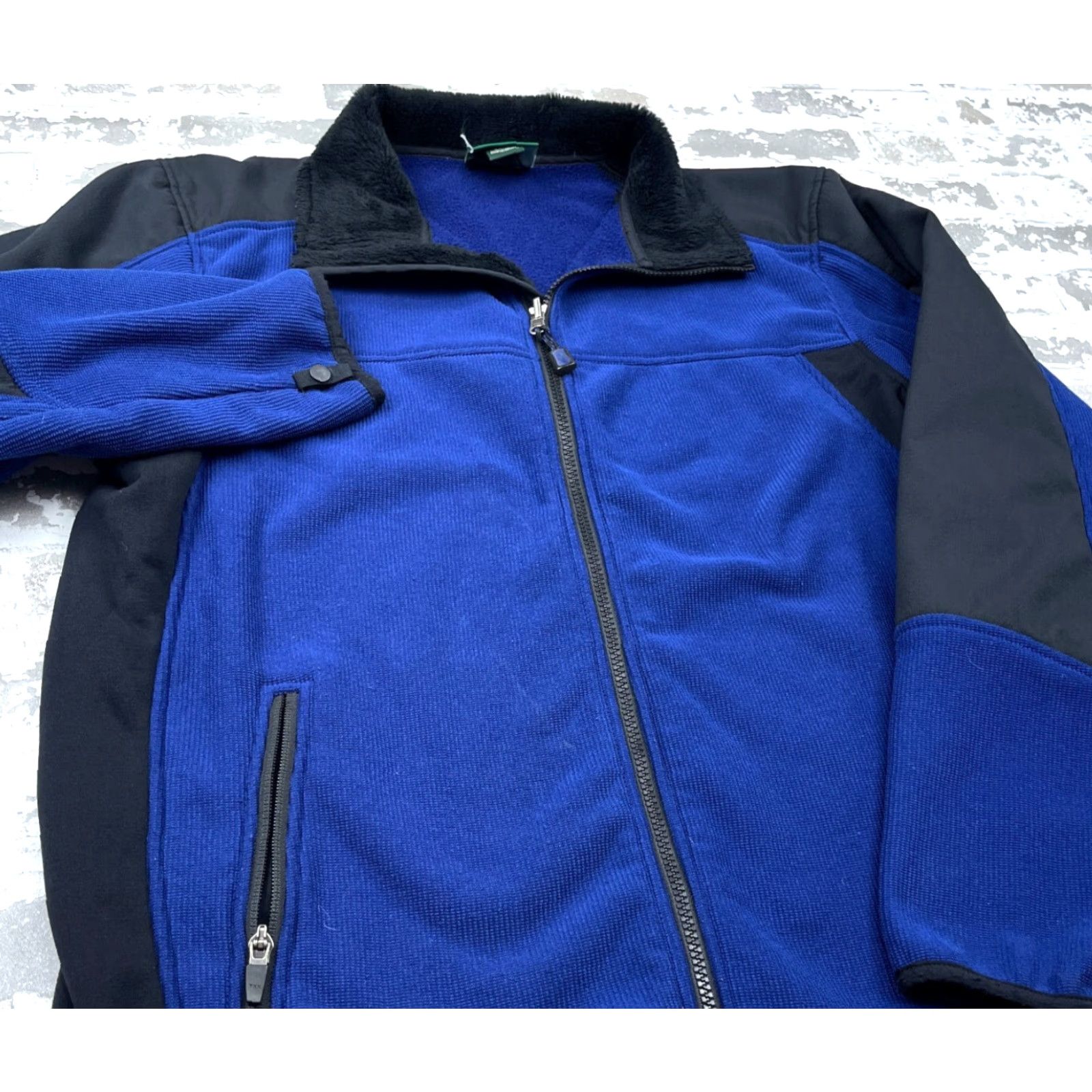 Vintage LL Bean Jacket Men Large Blue Black Thermal Waffle Knit Fleece Lined Layer Size US L / EU 52-54 / 3 - 3 Thumbnail