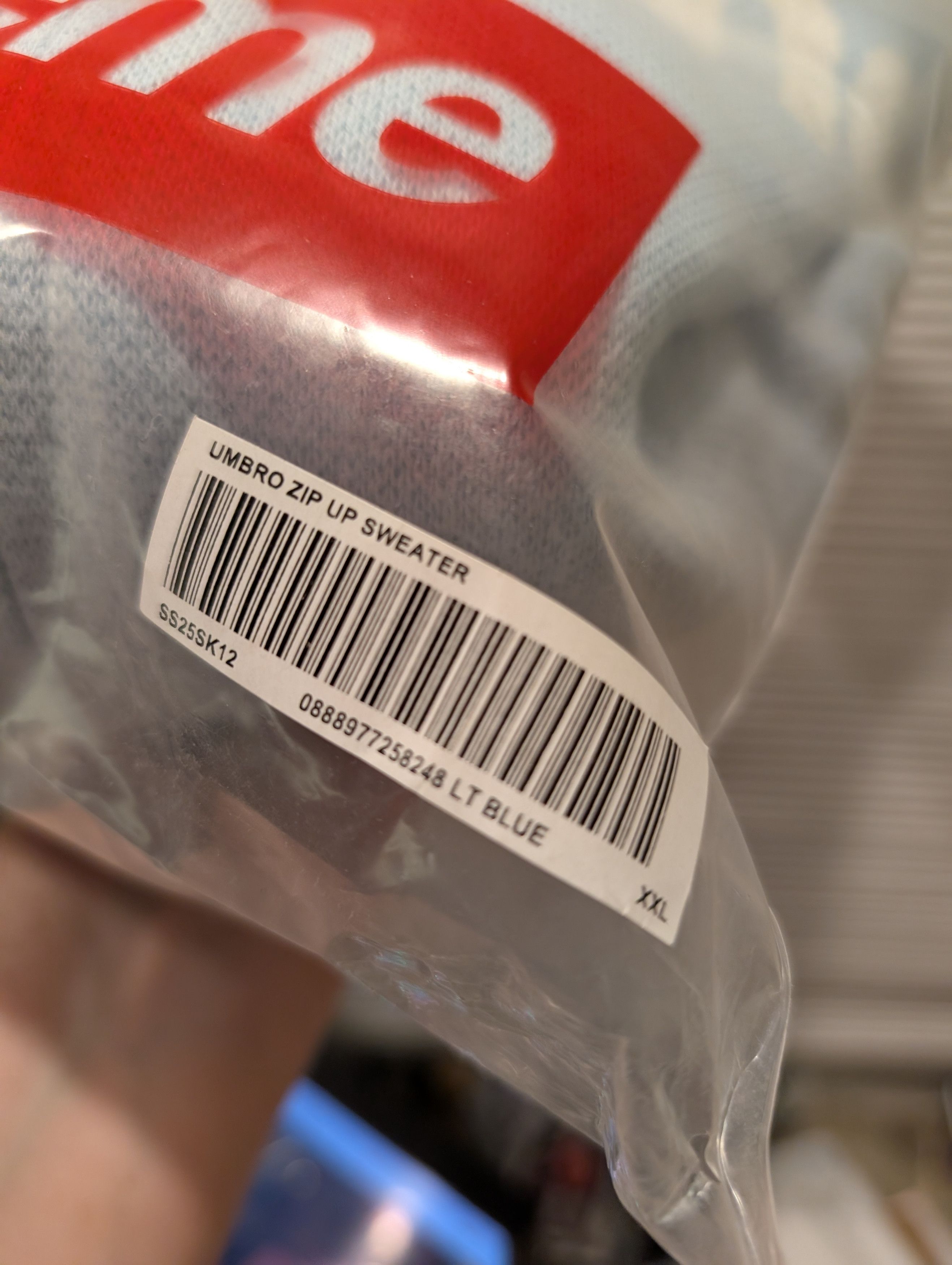 Supreme Supreme Umbro Zip Up Sweater - Light Blue - XXL - DS | Grailed