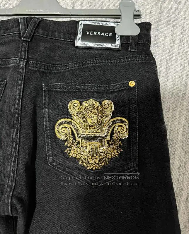 Versace Versace Black Cotton Medusa Men's Casual Pants . Size US 32 / EU 48 - 3 Thumbnail