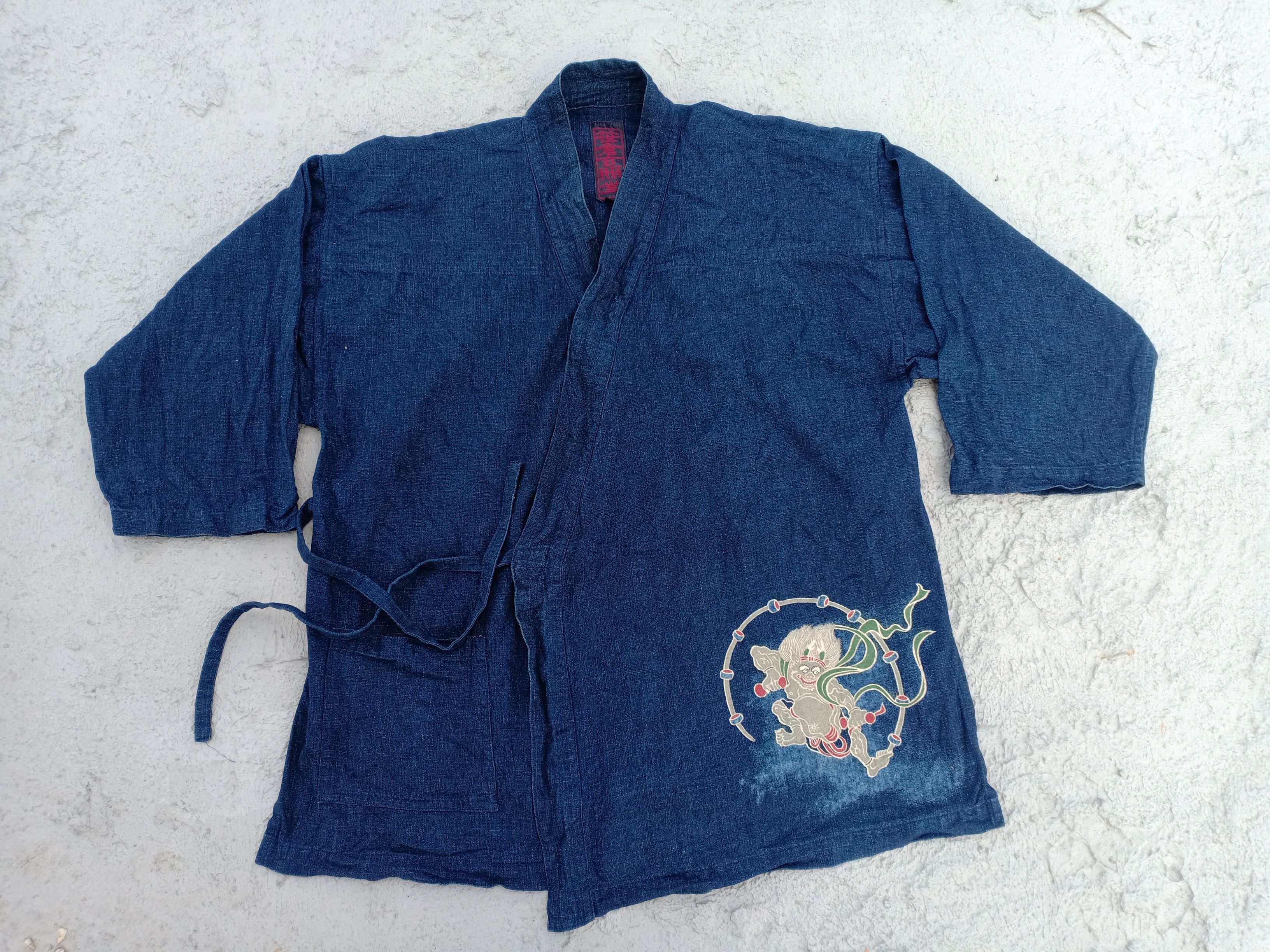Vintage HANUMAN Kimono Denim Jacket Size US M / EU 48-50 / 2 - 4 Thumbnail