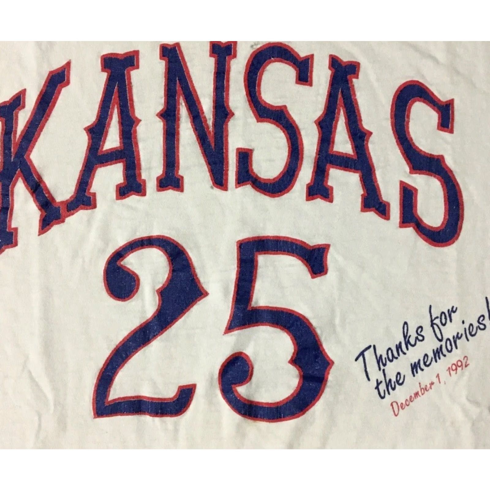 Thrasher VINTAGE Kansas #25 Thrashed Faded Shirt M 90s College White Graphic Tee Mens 90s Grunge University USA Size US M / EU 48-50 / 2 - 3 Thumbnail