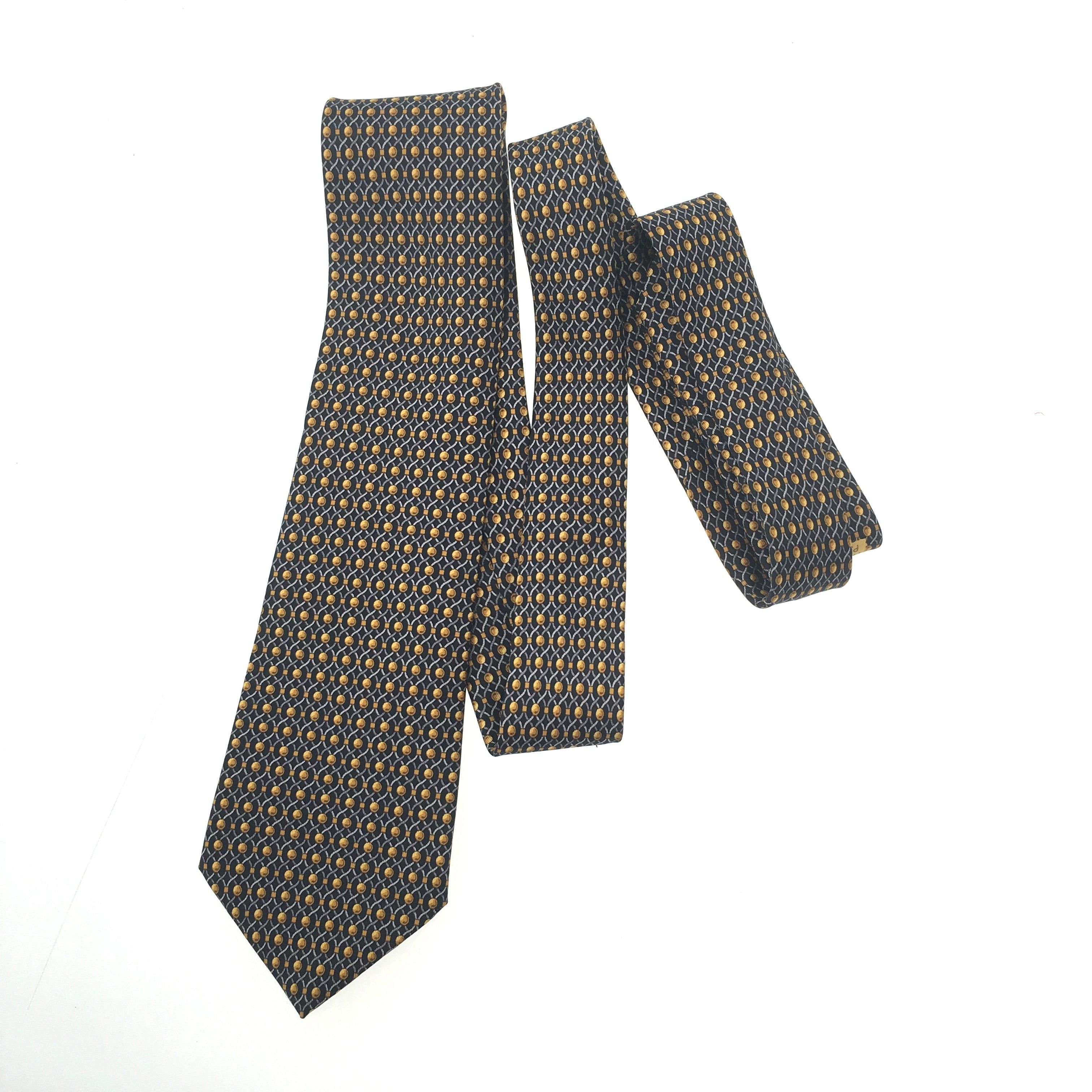 image of Hermes Tie In Brown Silk, Men's