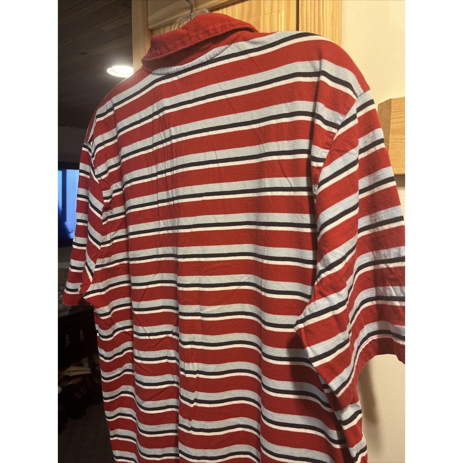Brooks Brothers Brooks Brothers Mens XL Red Striped Button Cotton Polo Shirt Size US XL / EU 56 / 4 - 13 Thumbnail