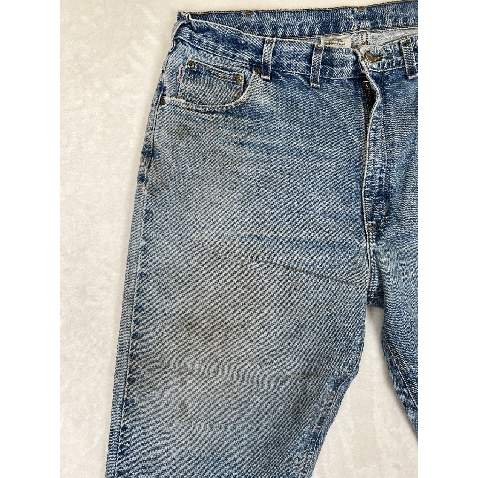 Carhartt Carhartt B160-DST Jeans Mens 42x30 Distressed Denim Leather Size US 42 / EU 58 - 3 Thumbnail