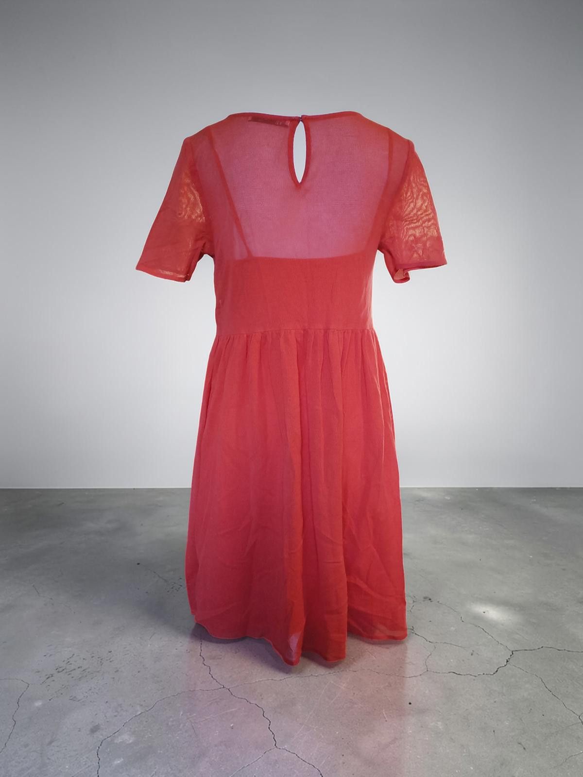 Zara ZARA Medium Coral Embroidered Midi Dress Size M / US 6-8 / IT 42-44 - 5 Thumbnail