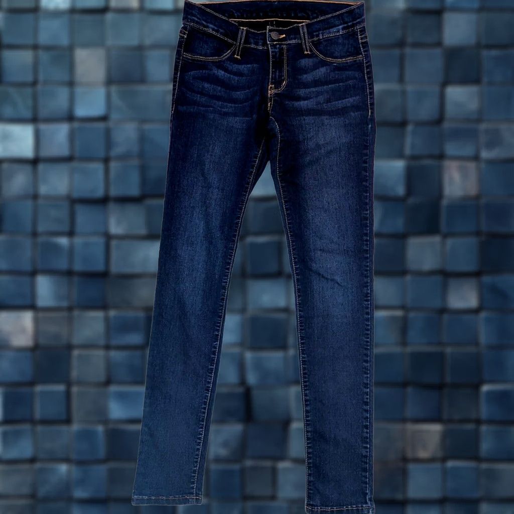 Vintage Flying Monkey Jeans Skinny Jeans Denim 7 27x29 Dark Wash Blue Juniors Womens Regular Stretch Low Rise Skinny Jeans Size 28" / US 6 / IT 42 - 1 Thumbnail
