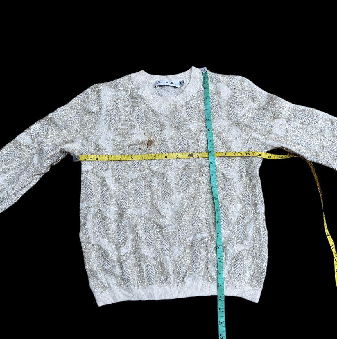 Christian Dior Monsieur Christian Dior Ecru Cashmere Made In Italy Knitwear Women's Size S / US 4 / IT 40 - 10 Thumbnail