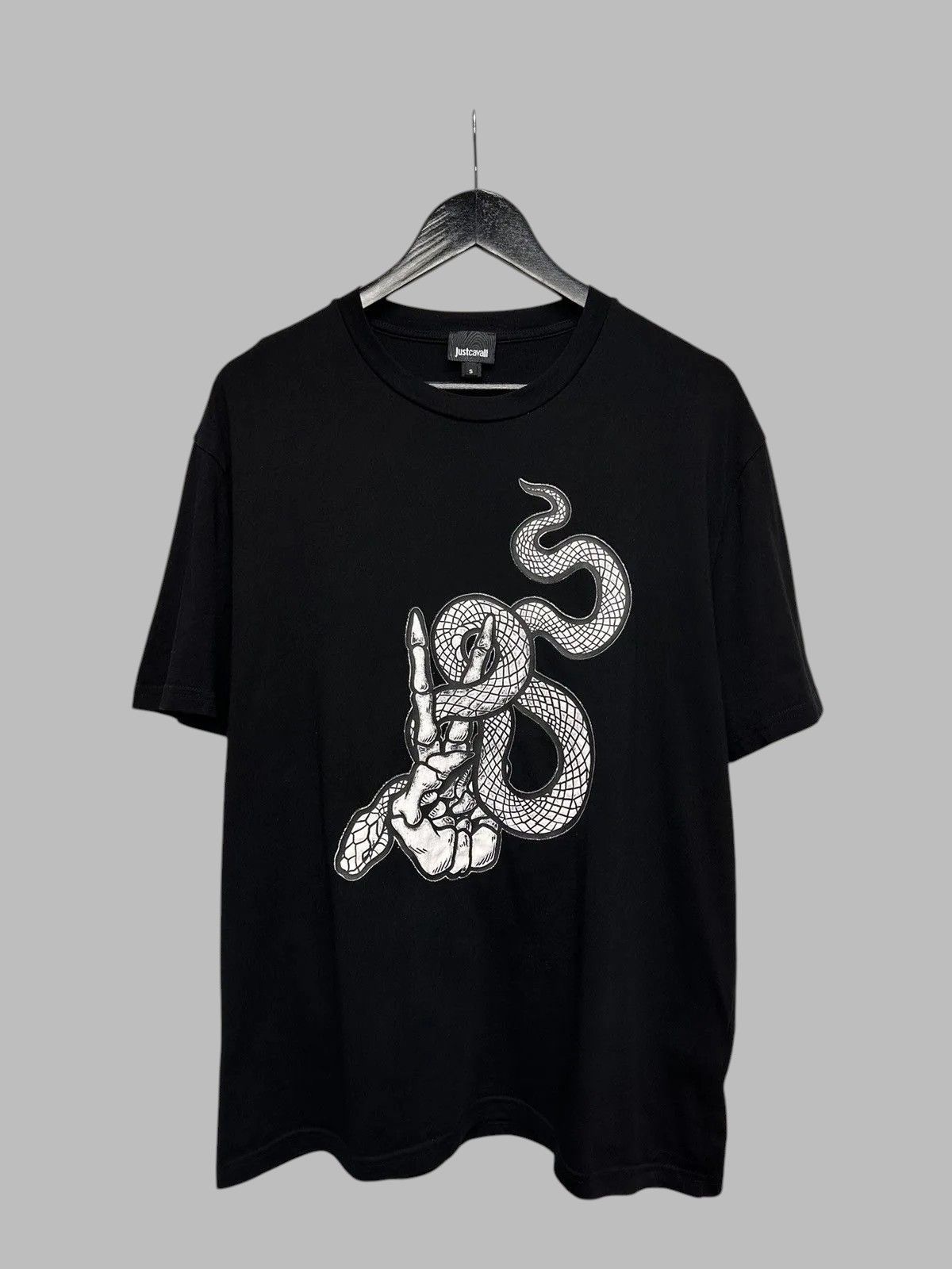 Roberto Cavalli Just Cavalli Black Vintage Tee Luxury Logo Streetwear Size US S / EU 44-46 / 1 - 1 Thumbnail