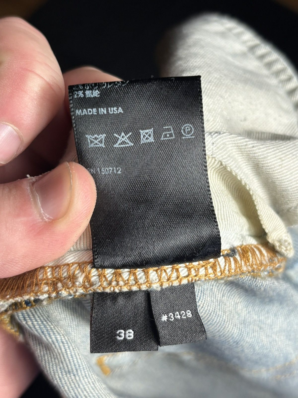 Amiri Amiri Distrssed Bones Patch Jeans Camo Blue - Size 38 Size US 38 / EU 54 - 7 Thumbnail