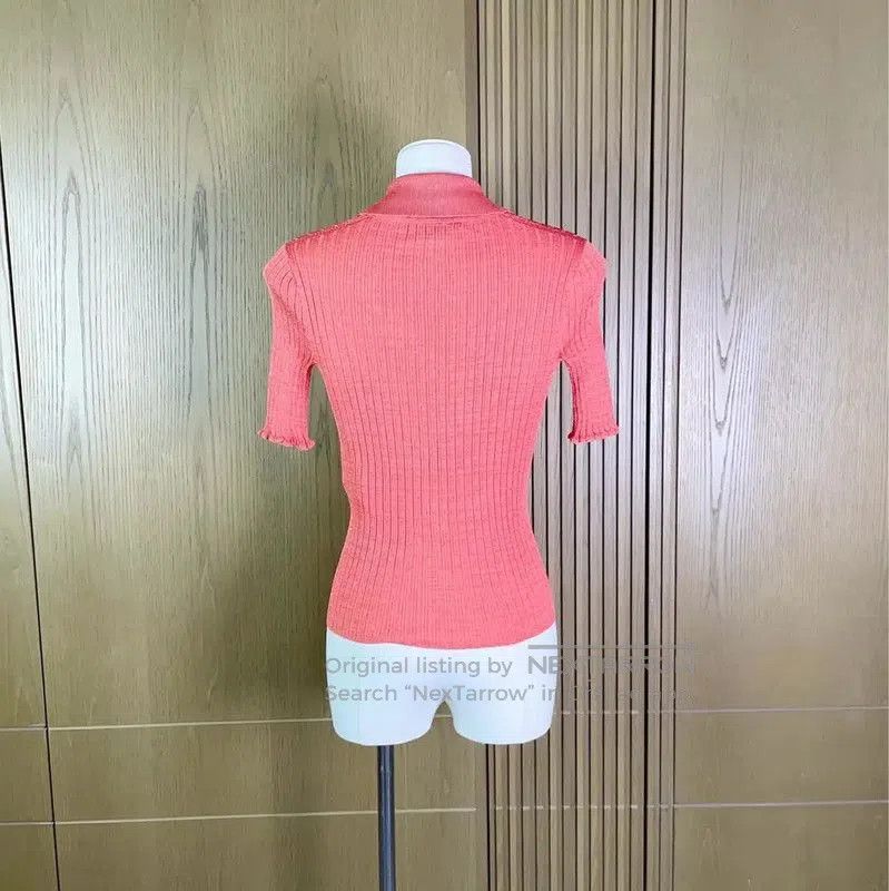 Chanel Brick Red Short Sleeve Top .