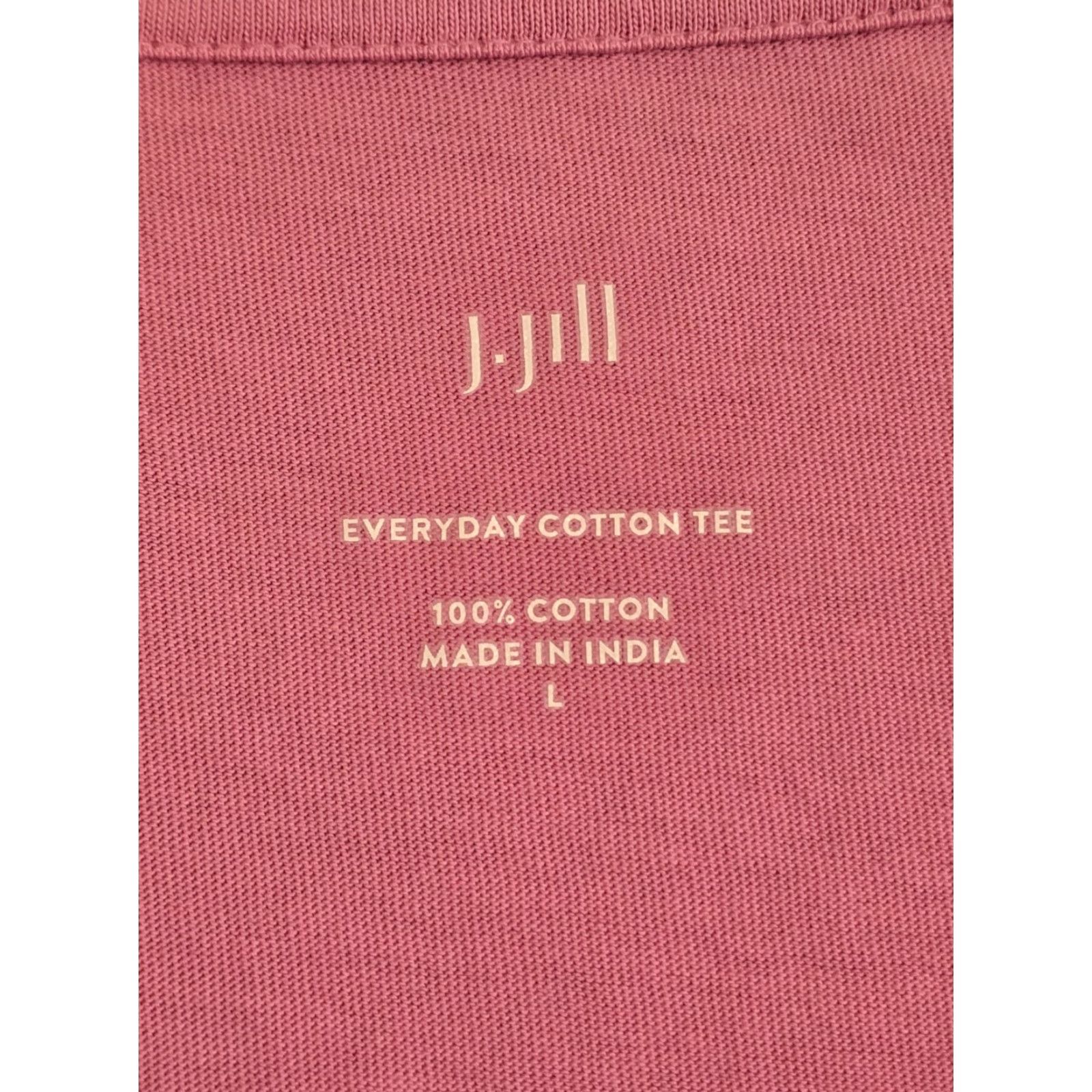 J. Jill Everyday Cotton T-Shirt Women Size L Orchid V-Neck Cap