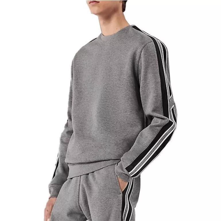 Hermes Gray Long Sleeve Sweatshirt with Striped Sleeves Size US M / EU 48-50 / 2 - 6 Thumbnail