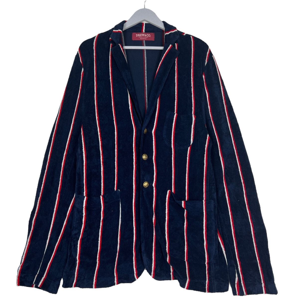 🔥 DREW & CO ARTISAN STRIPE CARDIGAN BLAZER MADE IN ITALY
