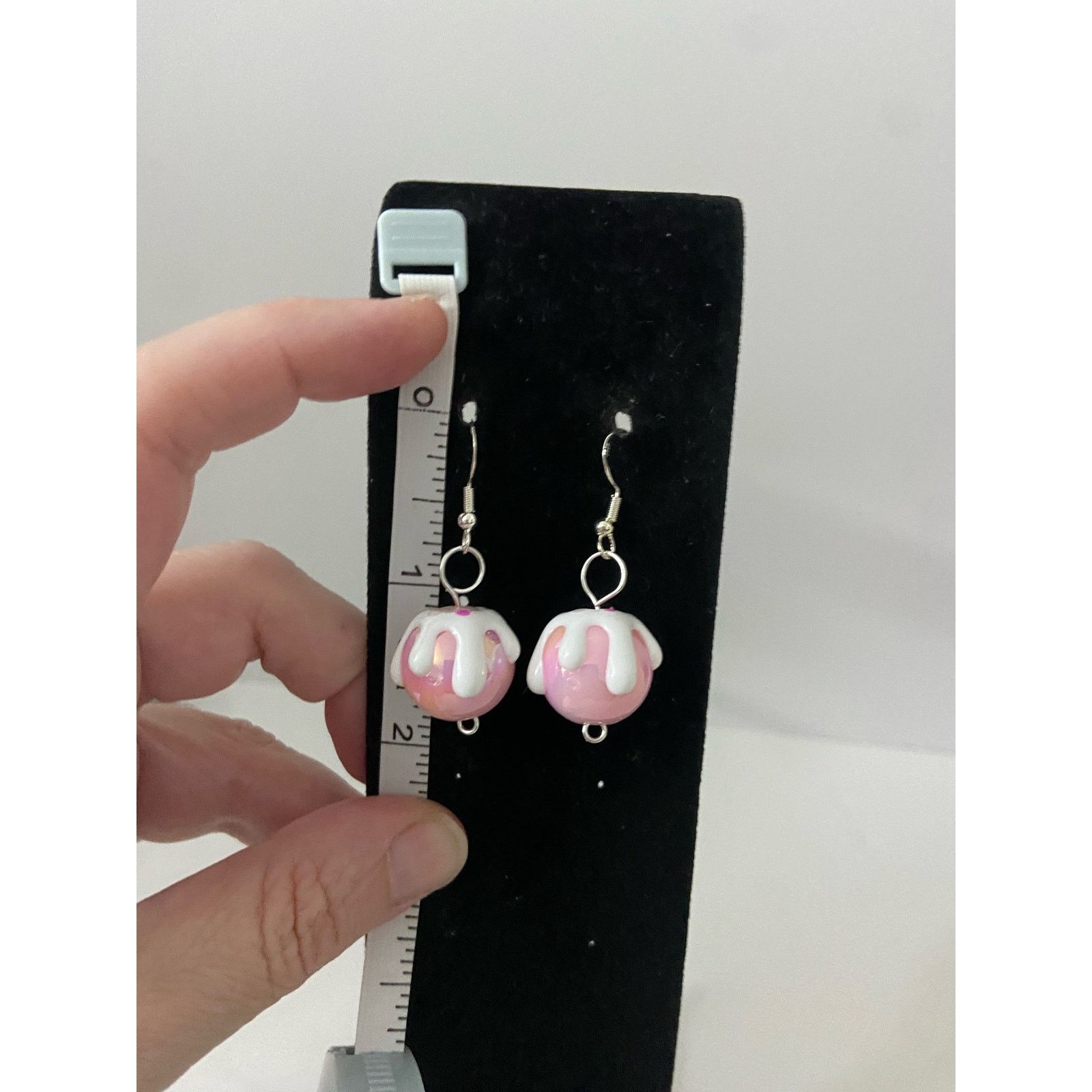 Handmade Pink ice cream scoop earrings Size ONE SIZE - 2 Thumbnail